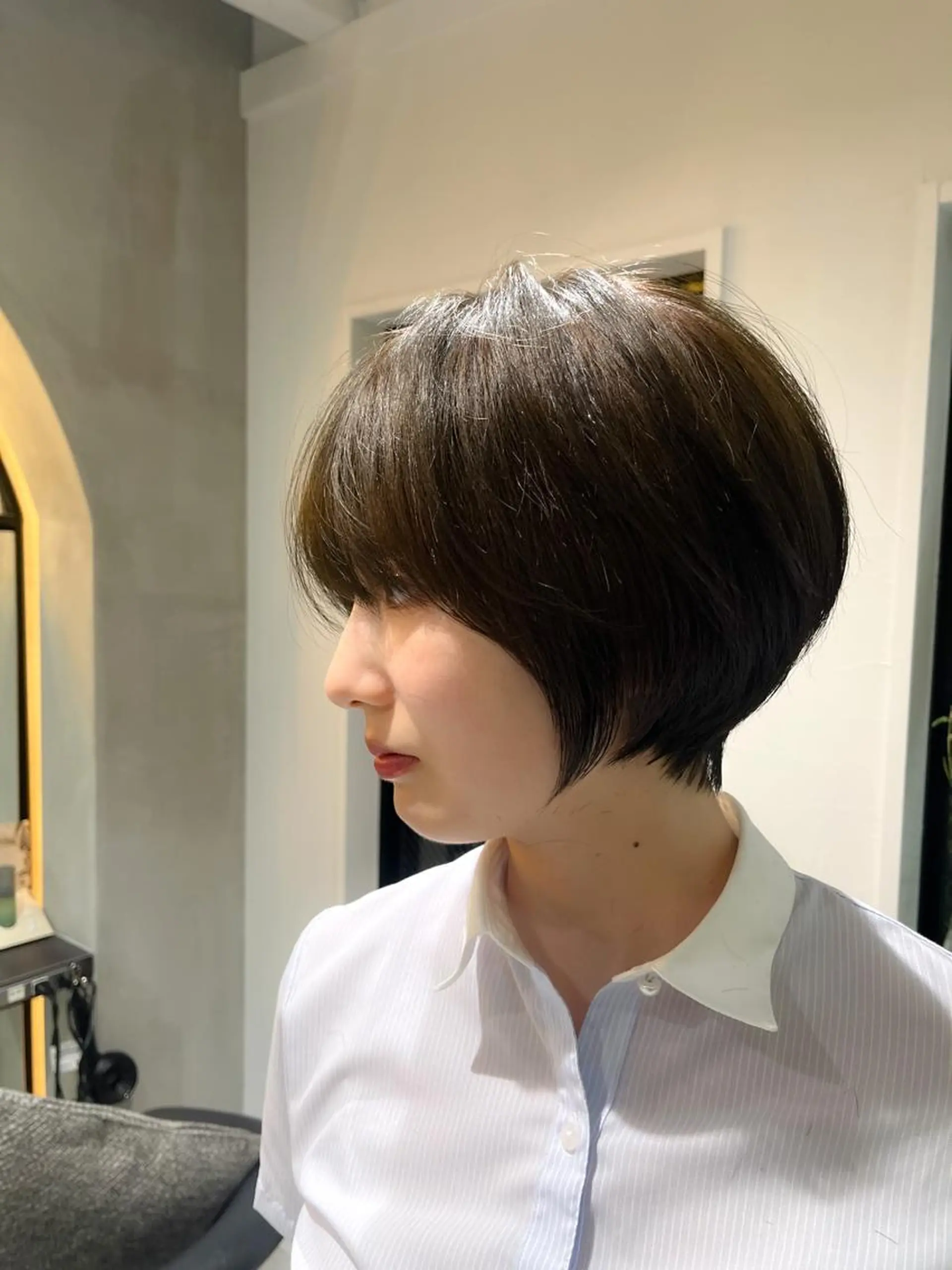 ショート ボブ くびれヘア 顔周りカット ハイライト 髪質改善 カット ヘアカラー トリートメント aulii（アウリィ）所属・ショート/縮毛矯正 /北上尾/惇平のヘアスタイル