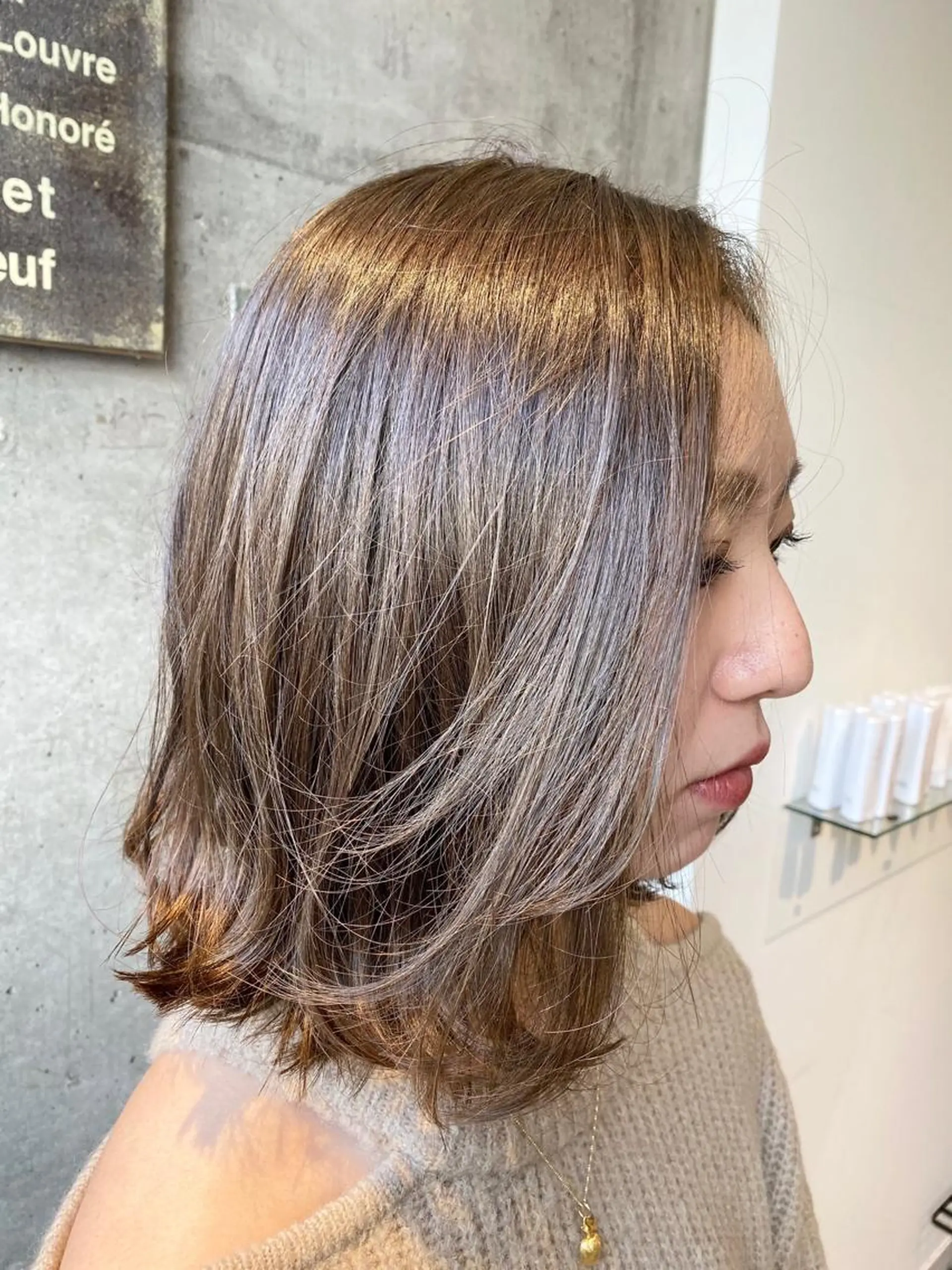 ミディアム カラー イルミナカラー KEN KENのヘアスタイル