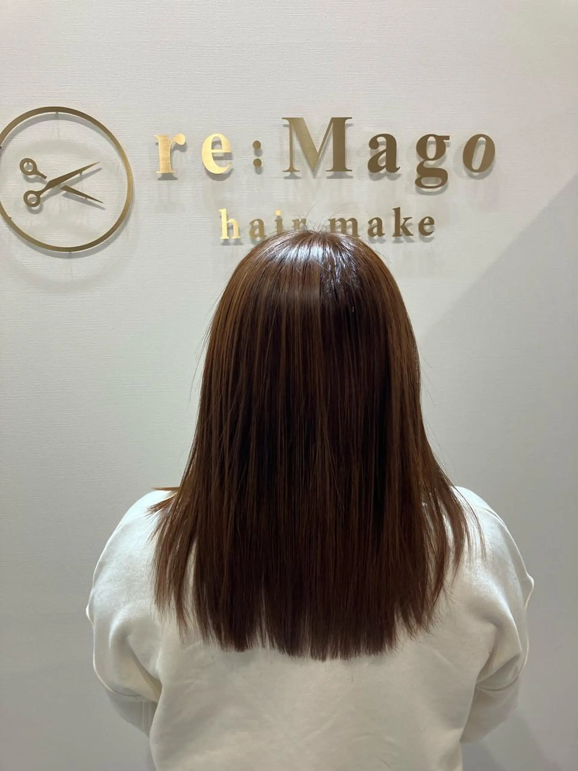 セミロング カラー ヘアアレンジ キッズ カット ヘアカラー トリートメント 関内　髪質改善　特化 re:Magoのヘアスタイル