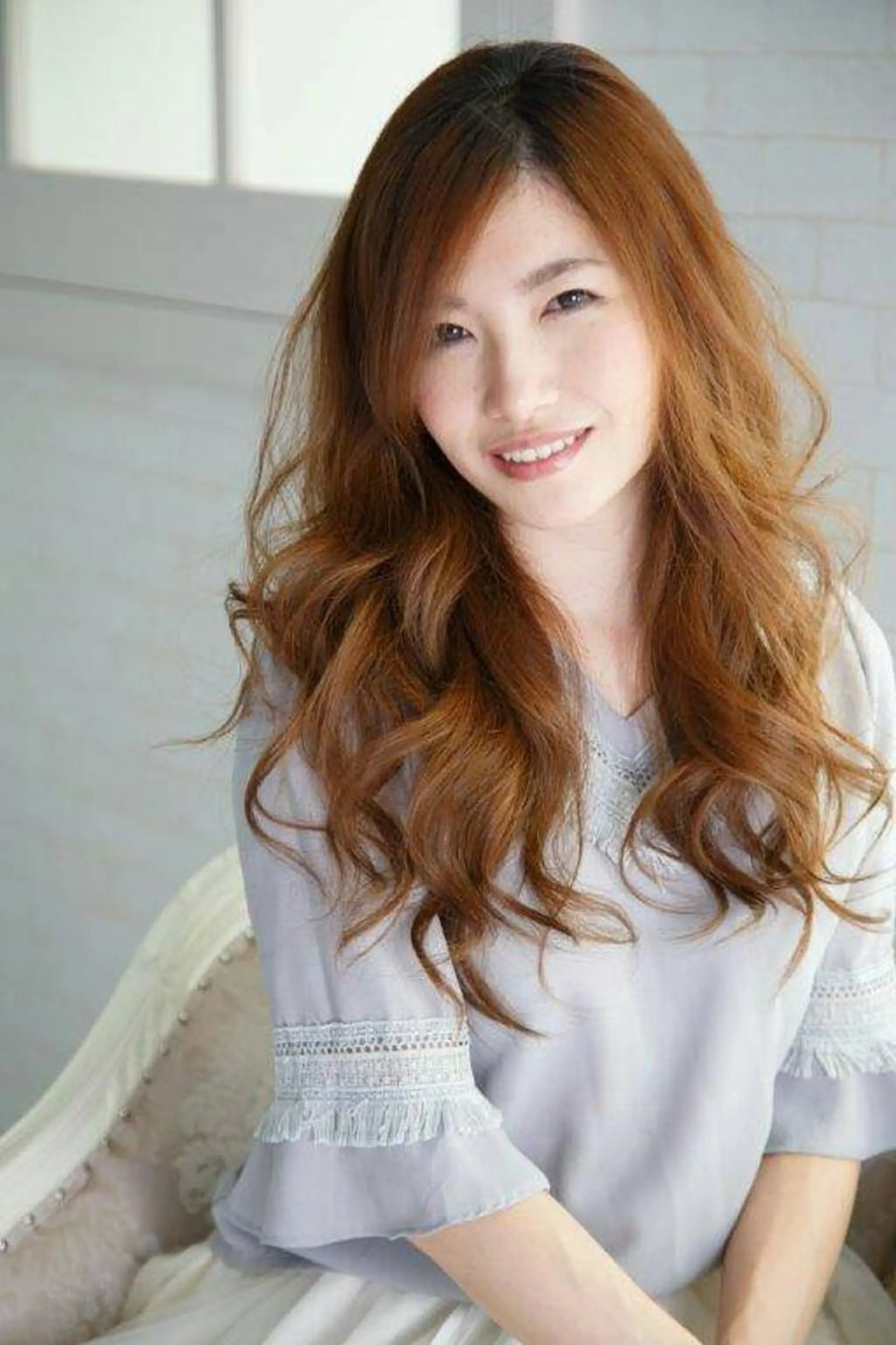 ロング カラー パーマ ストレートパーマ エアウェーブ 奈良崎 和弘のヘアスタイル