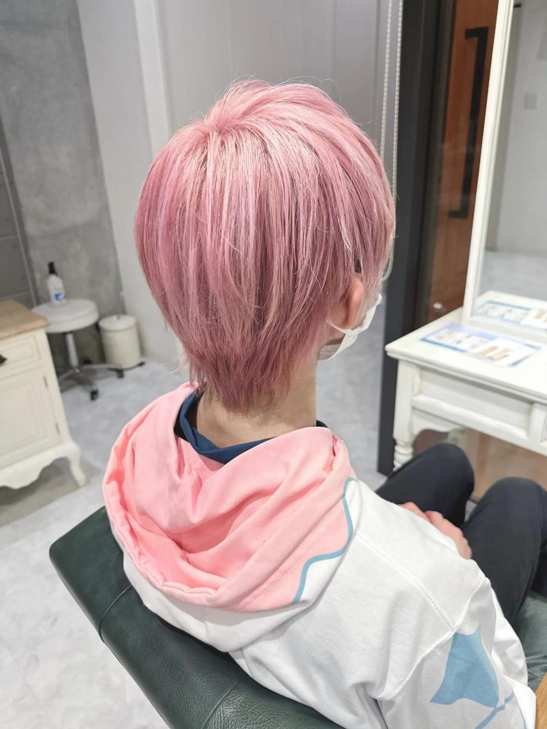 カラー ショート ヘアアレンジ メンズ ピンクカラー モテ髪透明感❤️ デイズヘアカラーのヘアスタイル