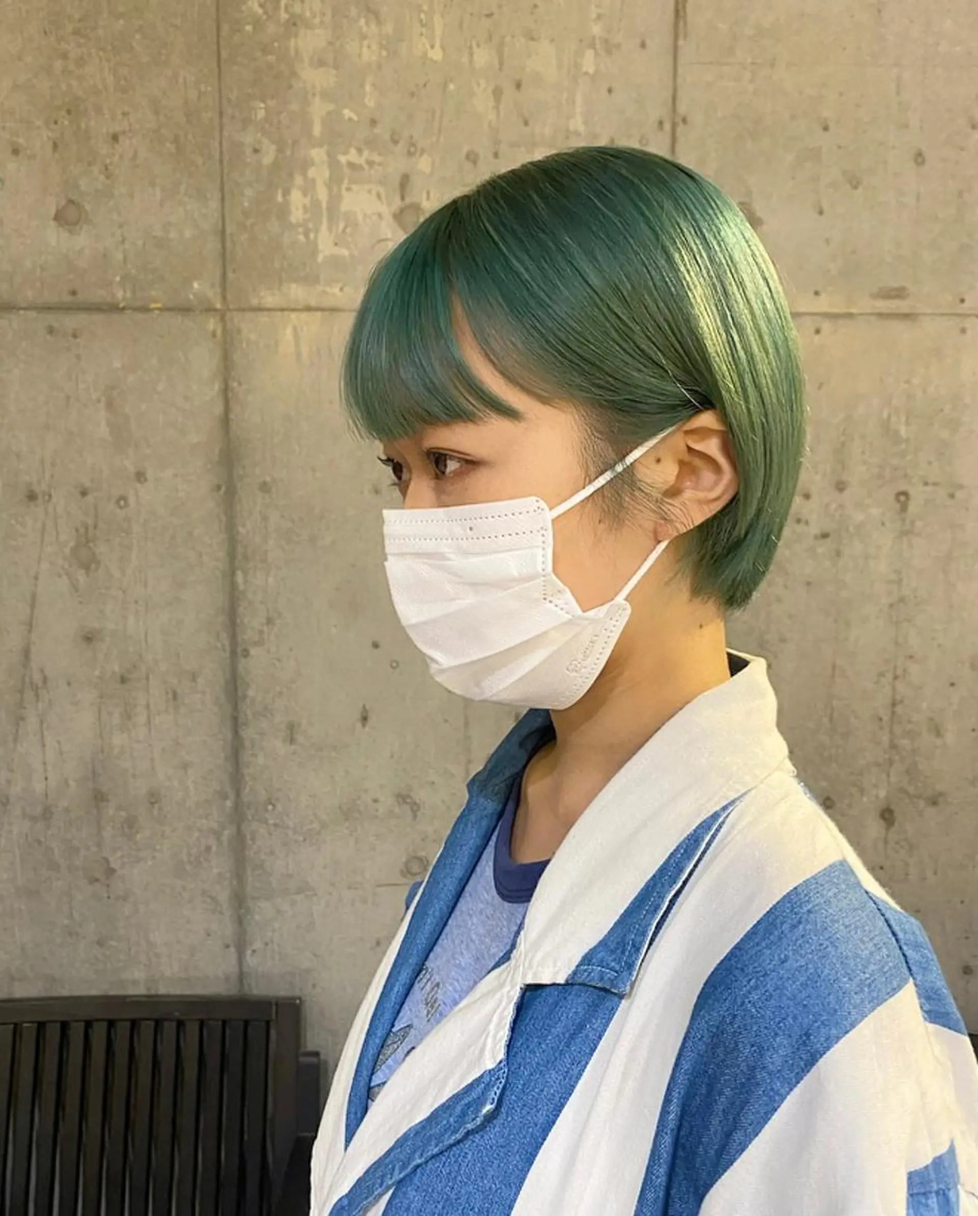 カラー アッシュ ベージュカラー 黒髪 ブルーカラー ブルーブラック カット ヘアカラー トリートメント 透明感/韓国風 🤍mito🤍のヘアスタイル