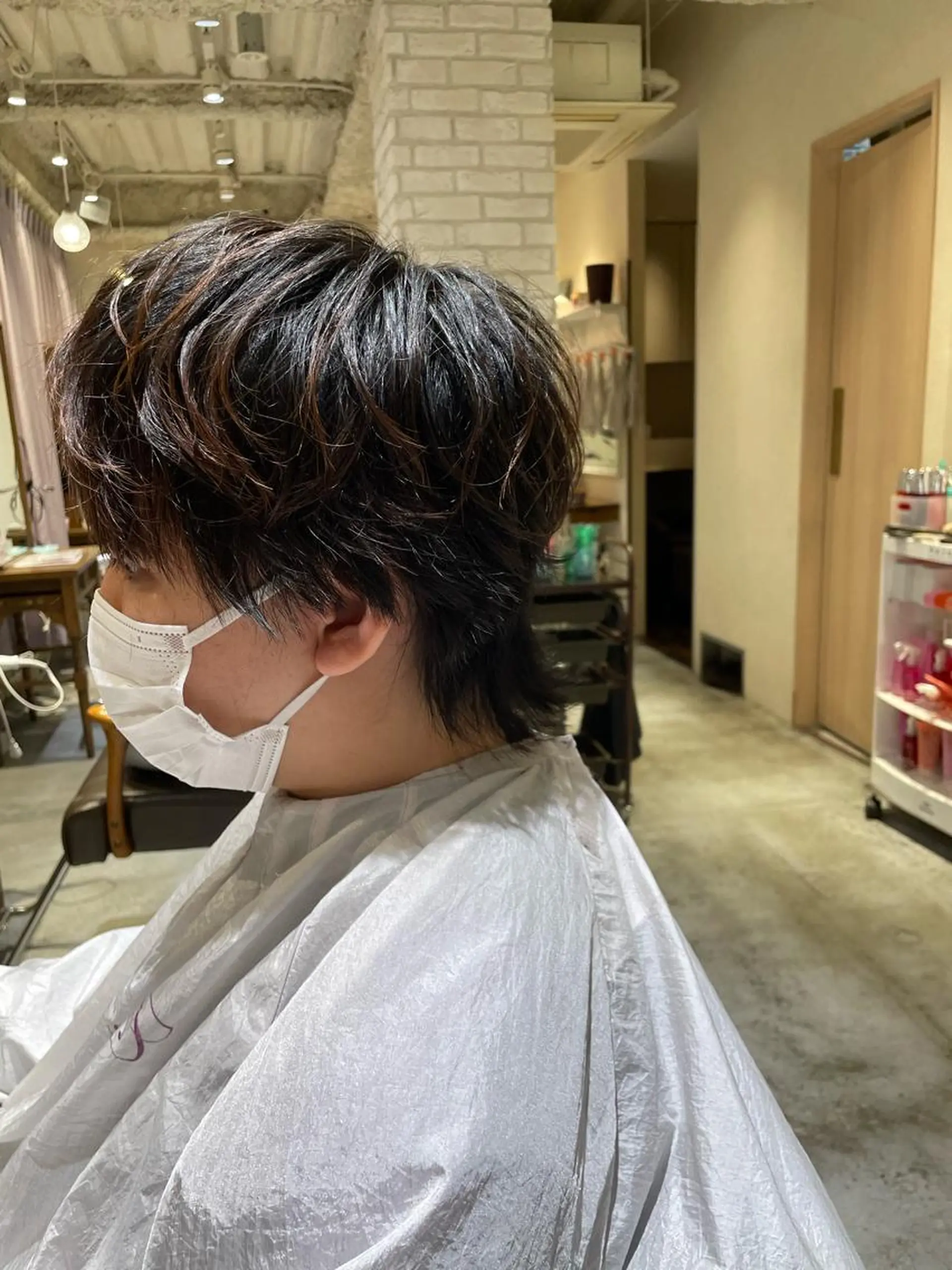 ショート ヘアアレンジ メンズ メンズパーマ メンズウルフカット ウルフカット カット パーマ トリートメント 柳井 準平のヘアスタイル