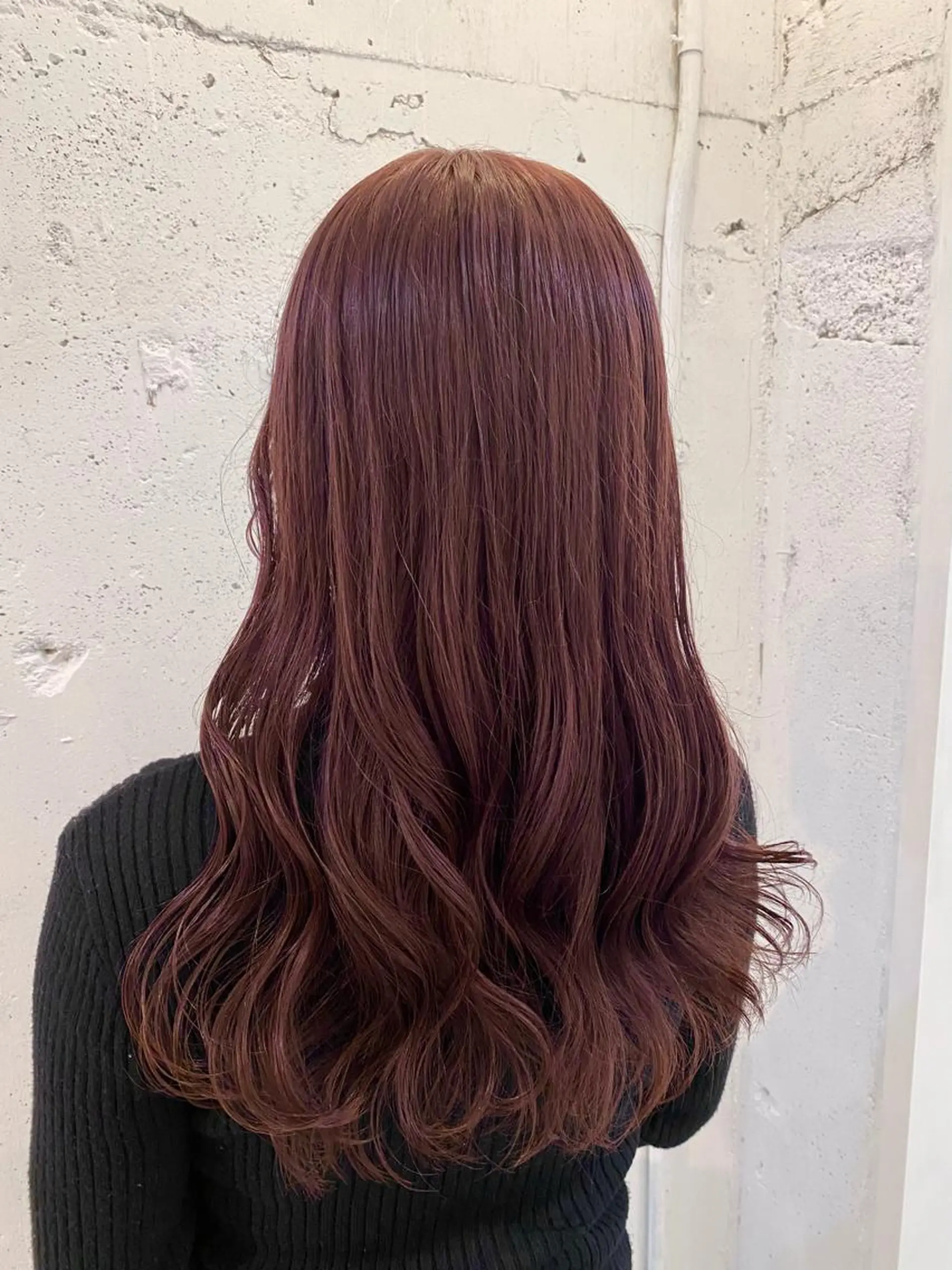 ロング カラー ブリーチ ラベンダーカラー ブリーチなしカラー ピンクカラー ピンクラベンダー ブリーチなしカラー レイヤーカットのヘアスタイル