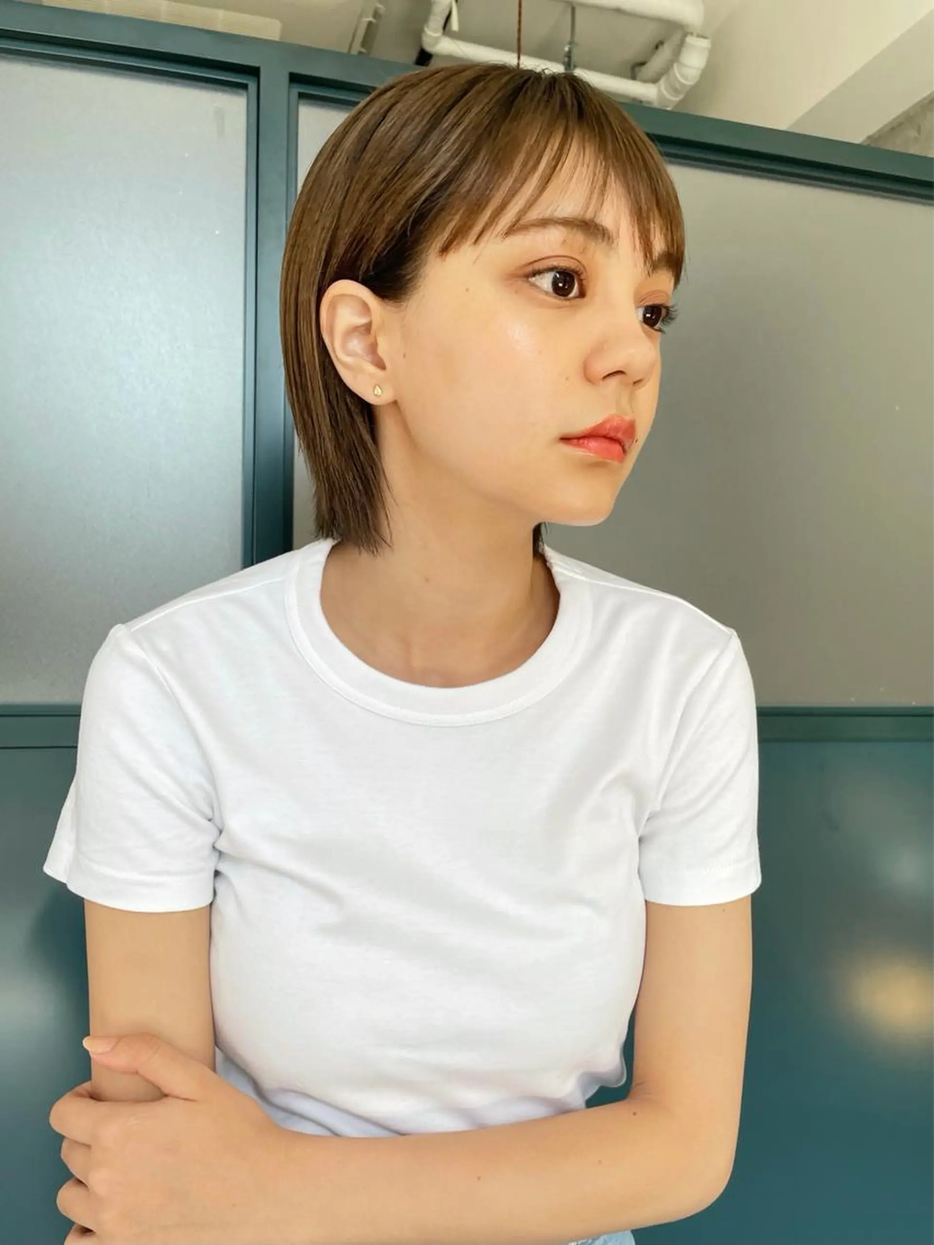 ショート カラー ヘアアレンジ マツエク・マツパ Miku /ブリーチ/ボブのヘアスタイル