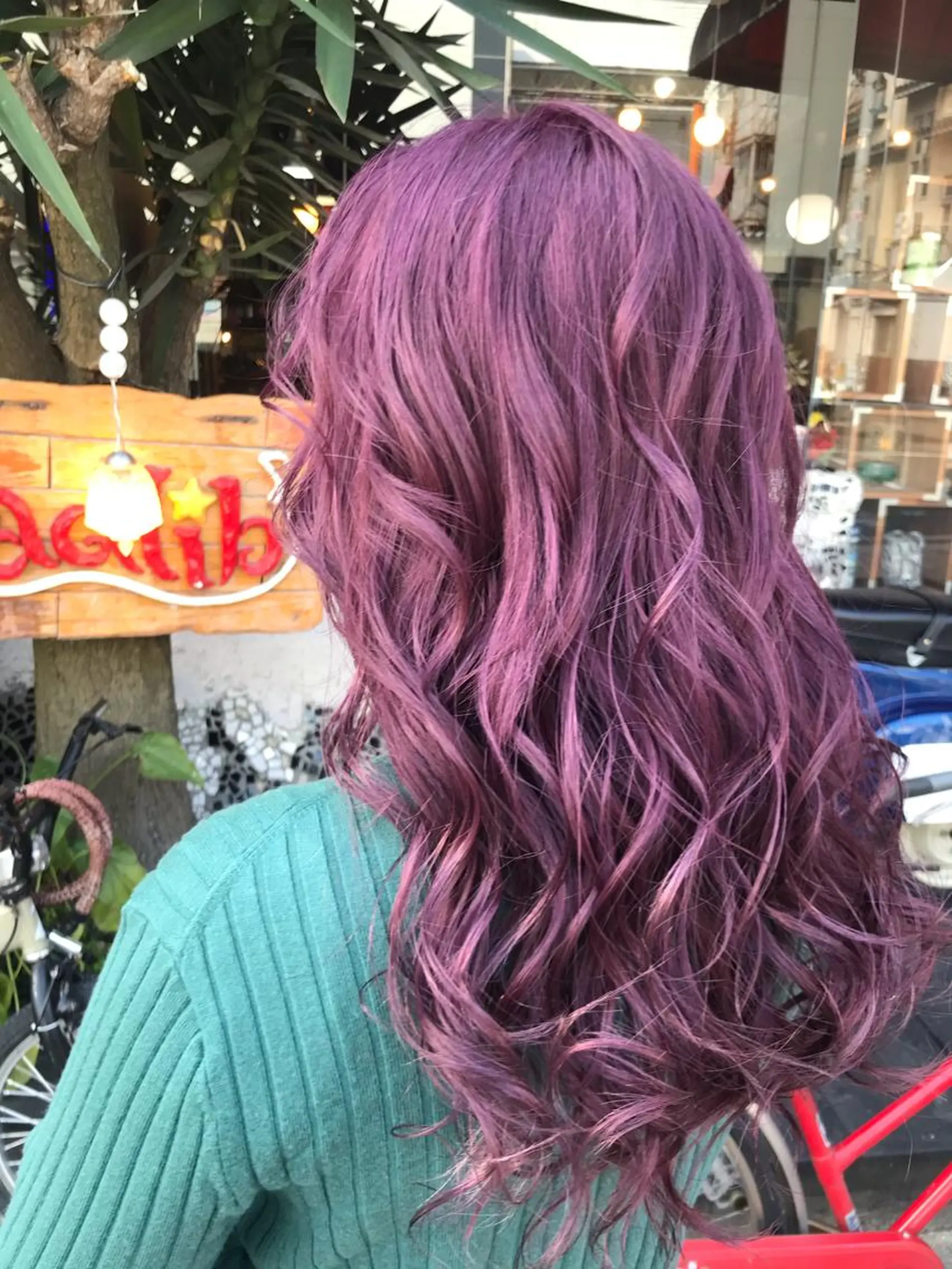 ロング カラー ラベンダーカラー ラベンダーピンク ピンクカラー 玉木 育実のヘアスタイル