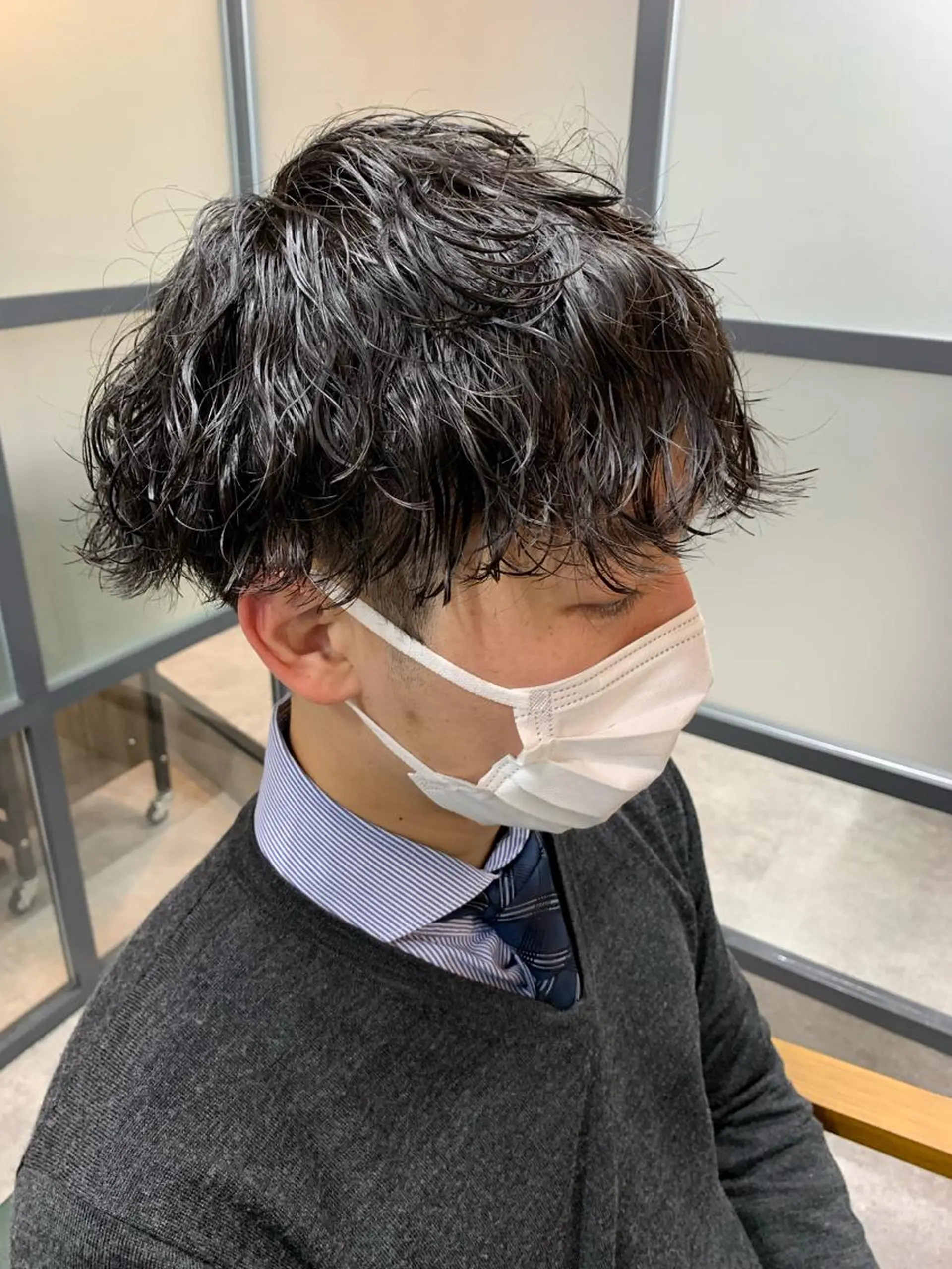ショート パーマ メンズ カット パーマ 【S.BROOM】 店長　西川徹のヘアスタイル