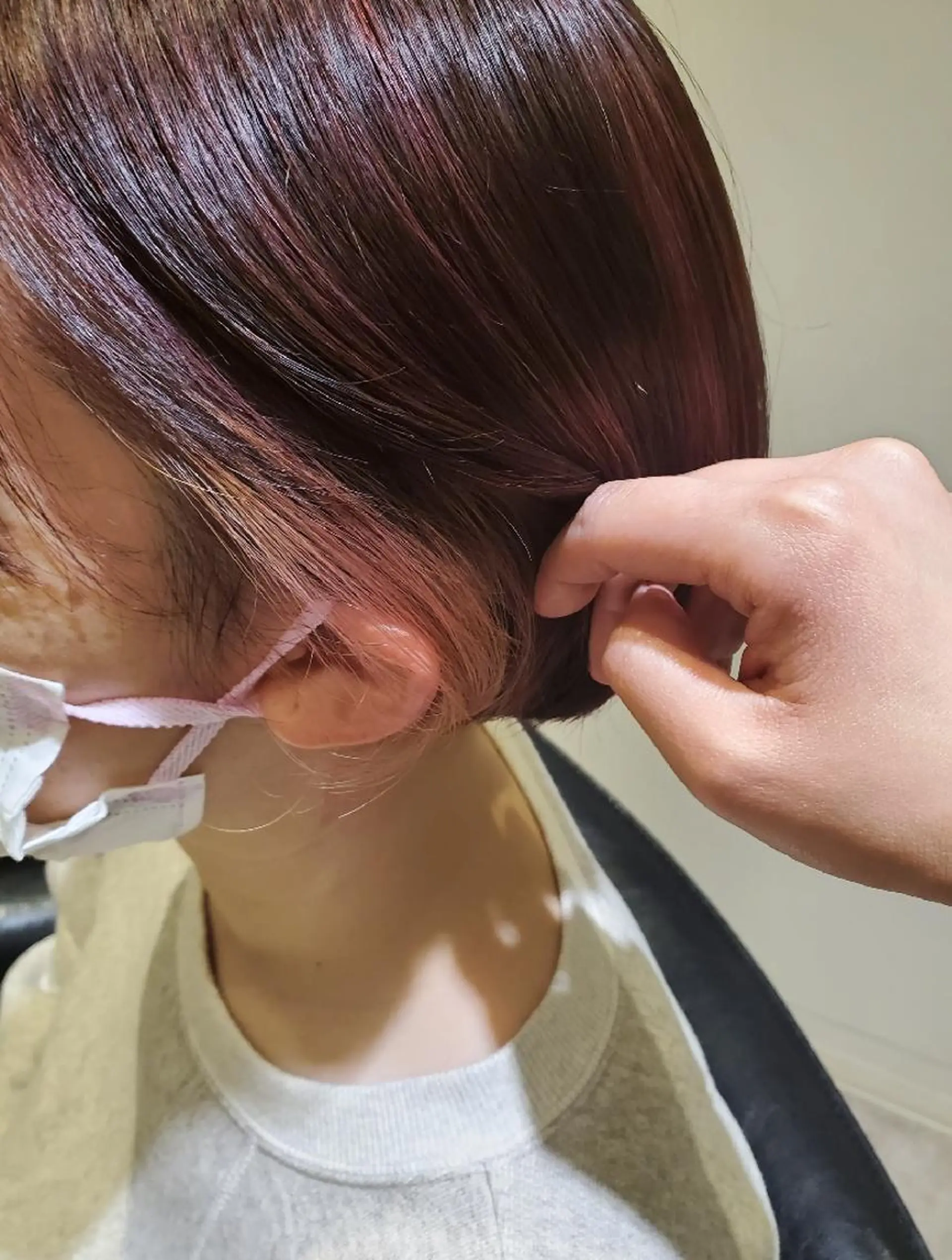ショート カラー インナーカラー ピンクカラー 💎カラー特化💎 長嶺文江💎のヘアスタイル