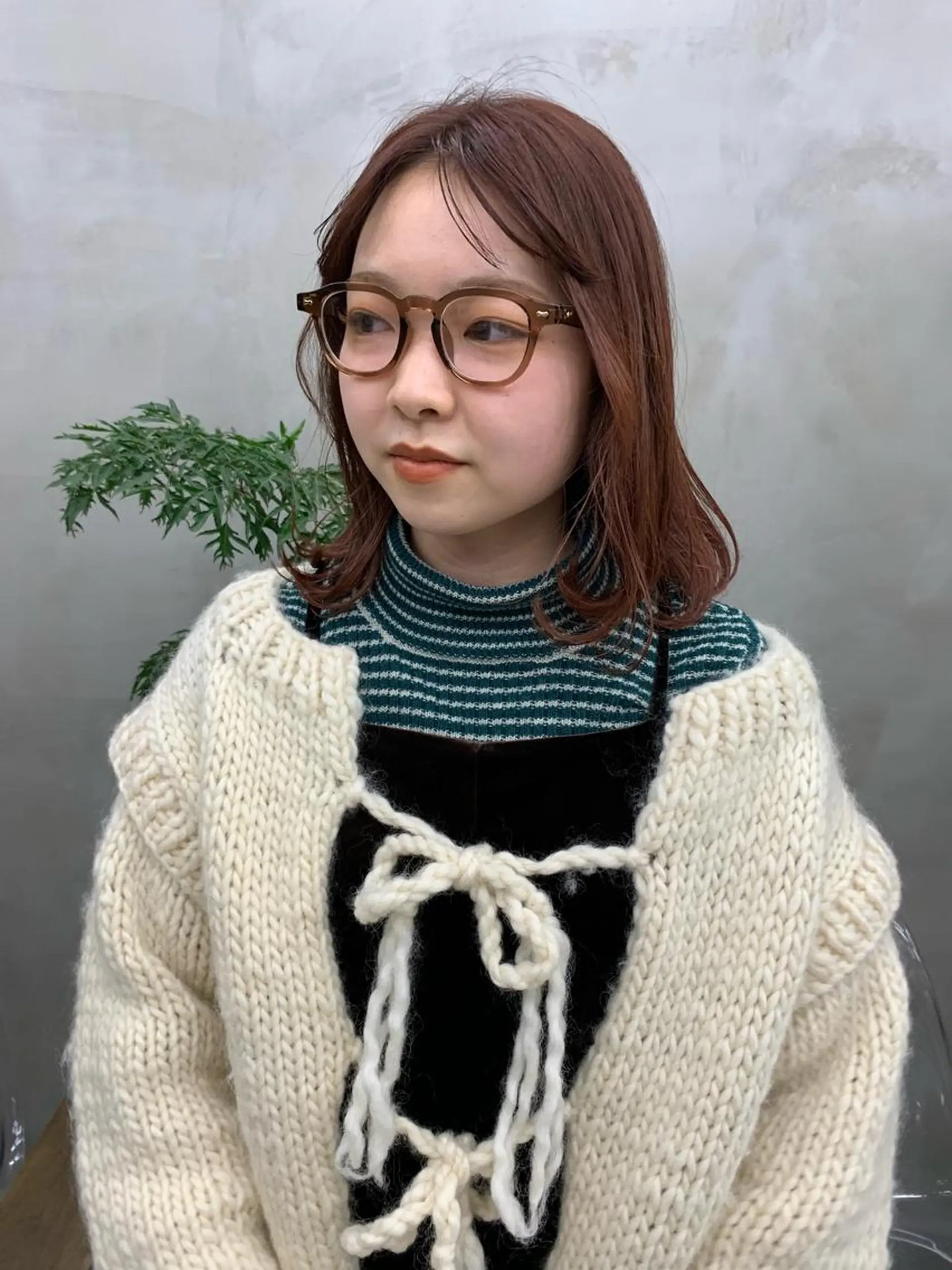ミディアム カラー ブラウンカラー オレンジ オレンジブラウン パーマモデル募集中 🎀華澄のヘアスタイル