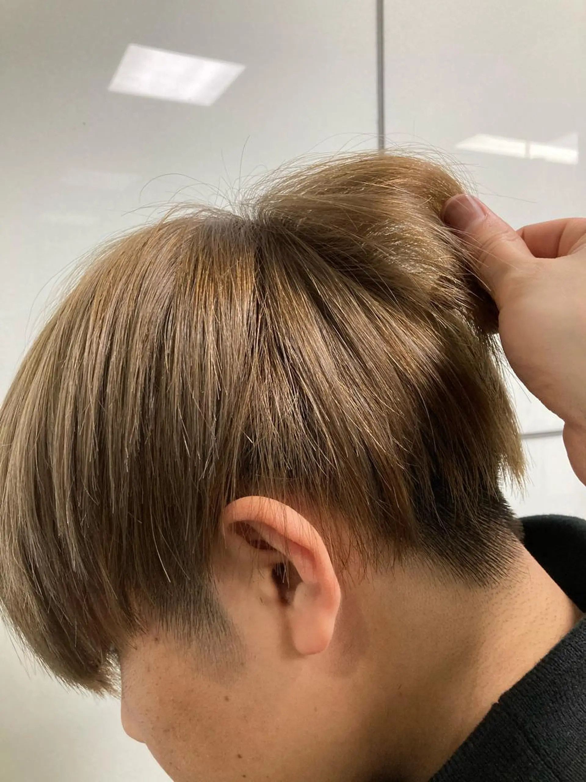 ショート カラー ベージュカラー フォギーベージュ ハイトーンカラー ヘアカラー 髪質改善/痛ませ ないカラー/西村航大のヘアスタイル