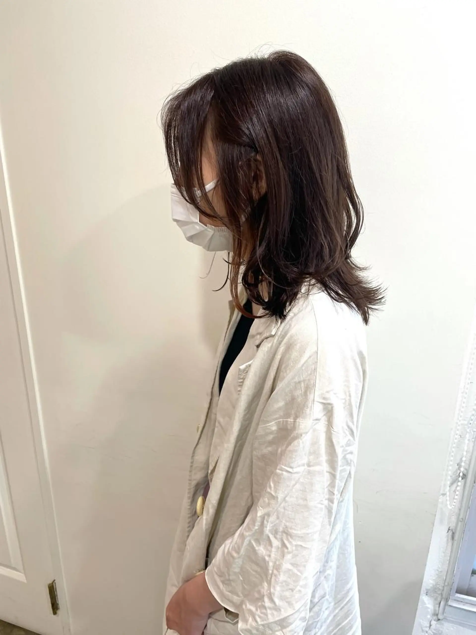 ミディアム カラー ベージュカラー オレンジ オレンジベージュ パープルカラー ヘアカラー トリートメント MIOベージュカラー 柔らかいカラーのヘアスタイル