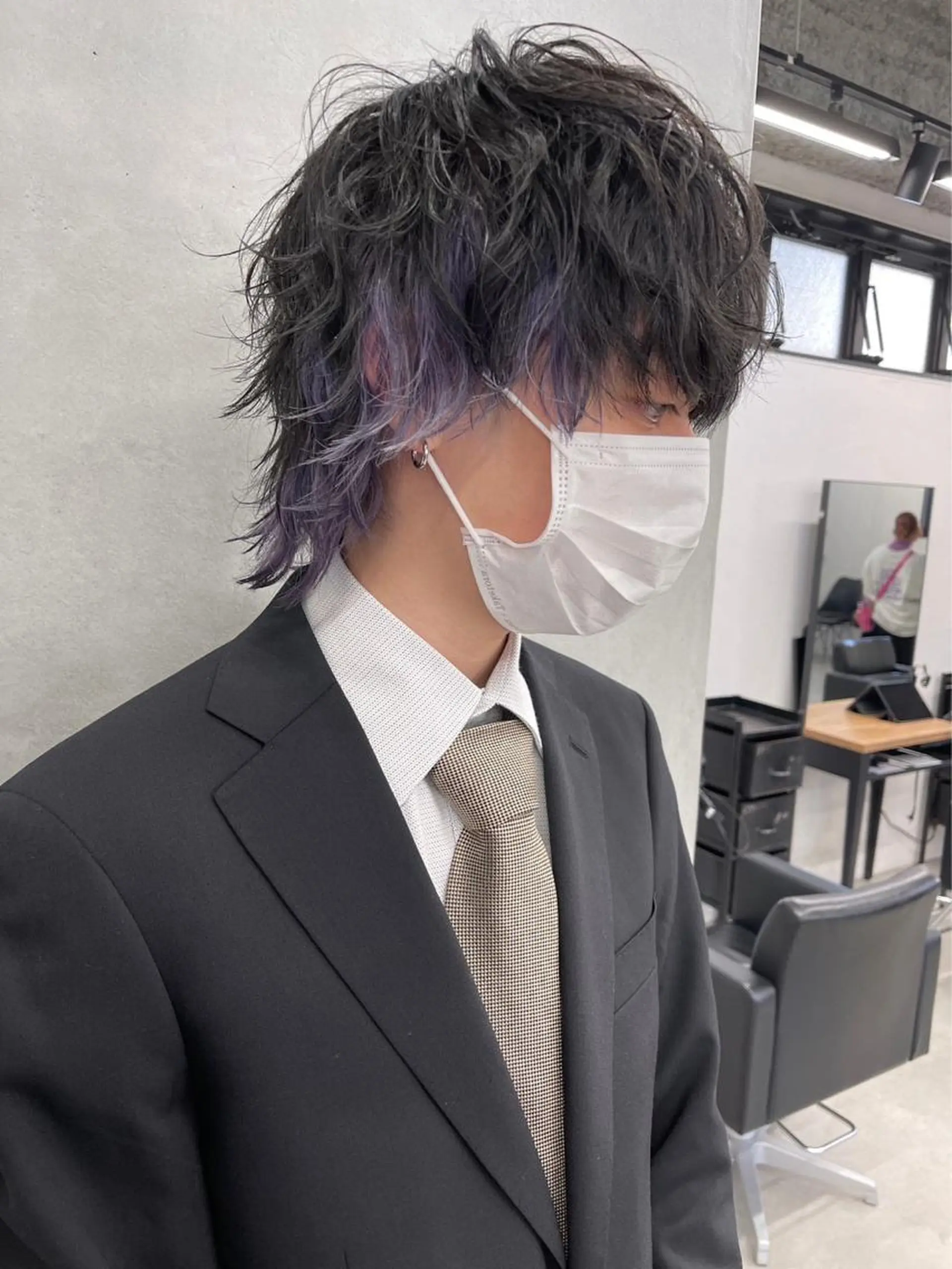 ショート カラー メンズ メンズウルフカット ウルフカット カット 🧸艶々韓国ヘア 🧁mizunaのヘアスタイル