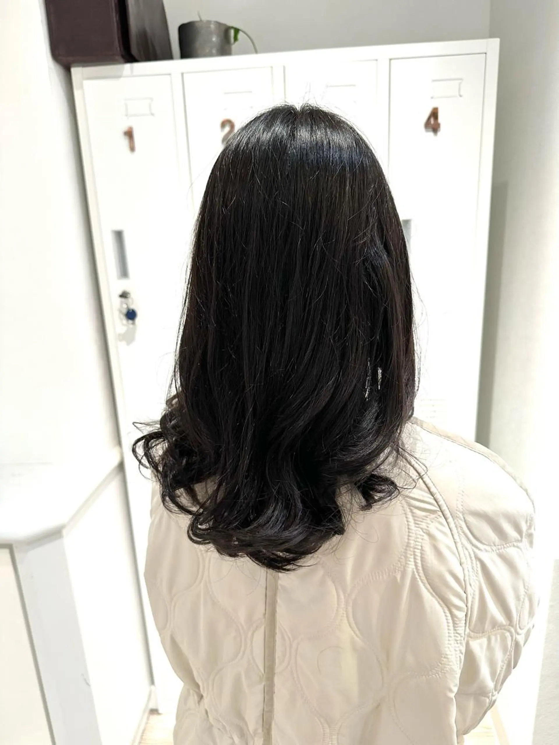 セミロング パーマ セミロングパーマ デジタルパーマ カット パーマ Annie 吉田 裕美のヘアスタイル