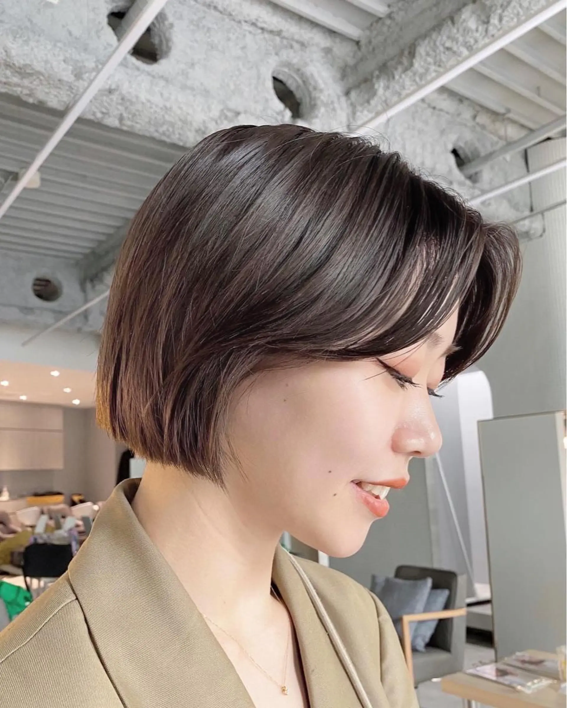 ショート 切りっぱなしボブ ボブ 栗原 瑞稀のヘアスタイル