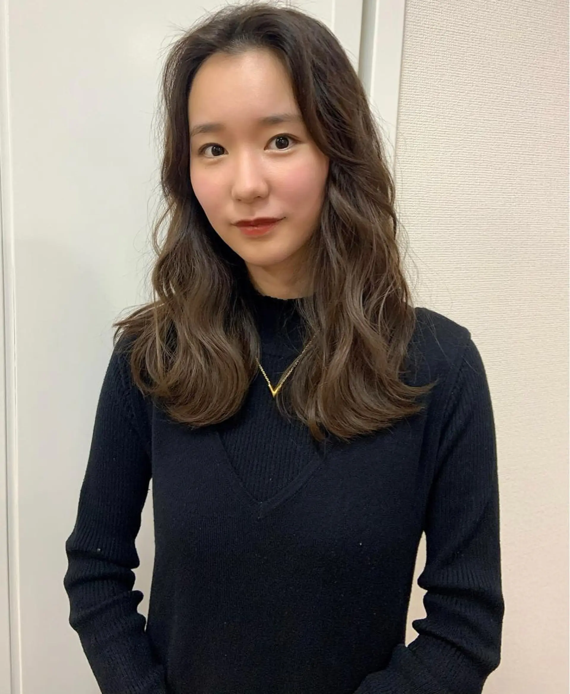 セミロング カラー ブラウンカラー 顔まわりレイヤー レイヤーカット ♡ma ki♡のヘアスタイル