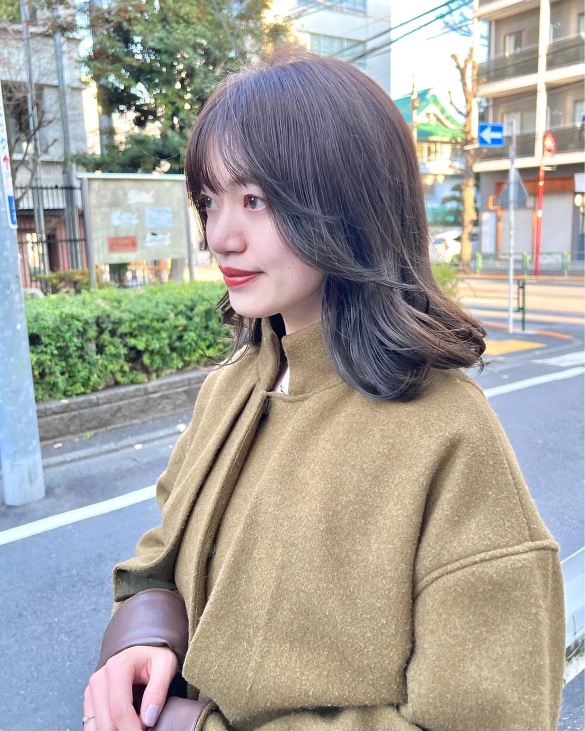 セミロング カラー カット ヘアカラー トリートメント 木村陸弥 透明感/赤み消しのヘアスタイル