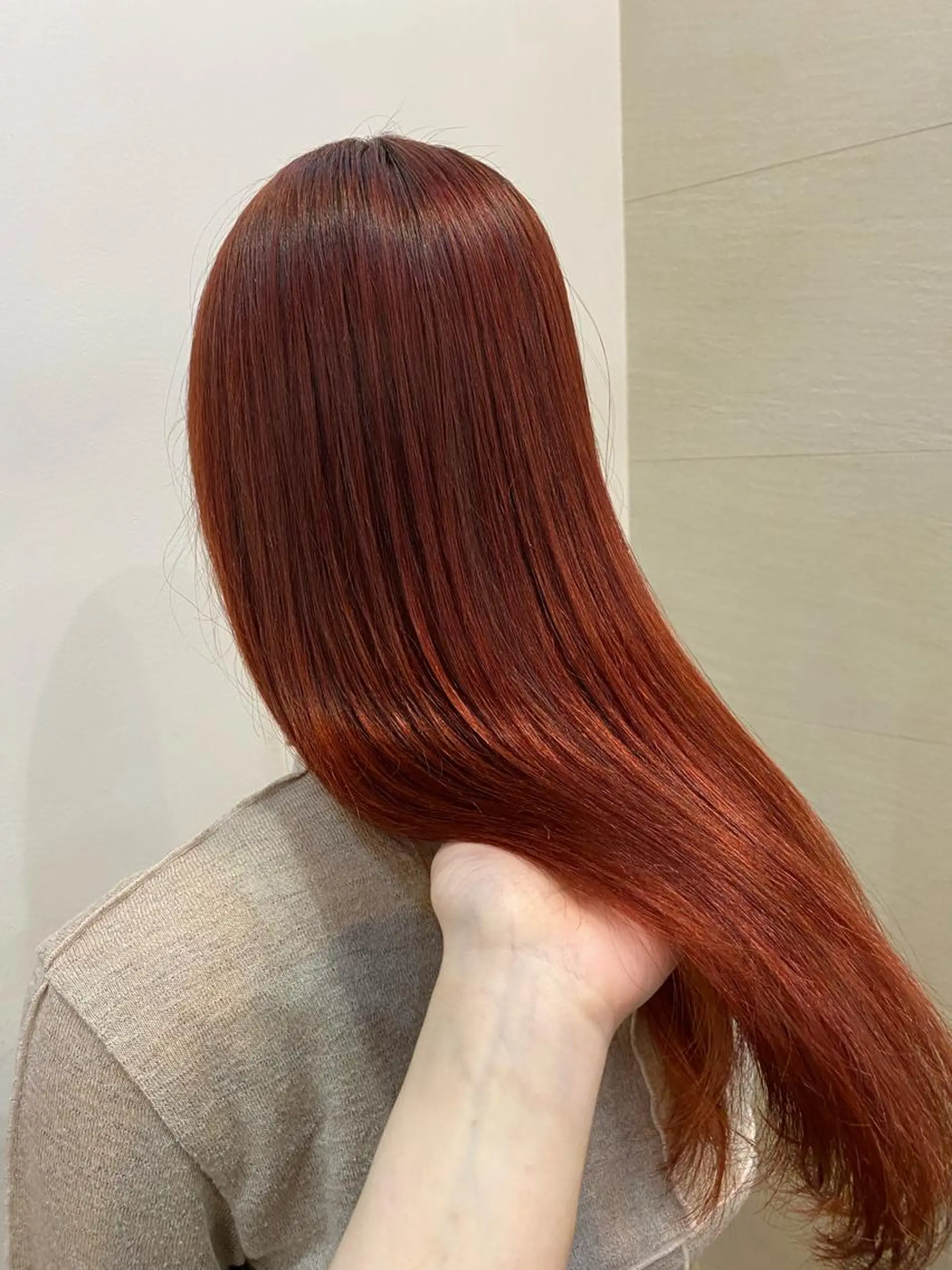 ロング カラー ブリーチ ブラウンカラー ブリーチなしカラー レッドカラー レッドブラウン ボブ/ミディアム 親しみやすさ/さくらのヘアスタイル