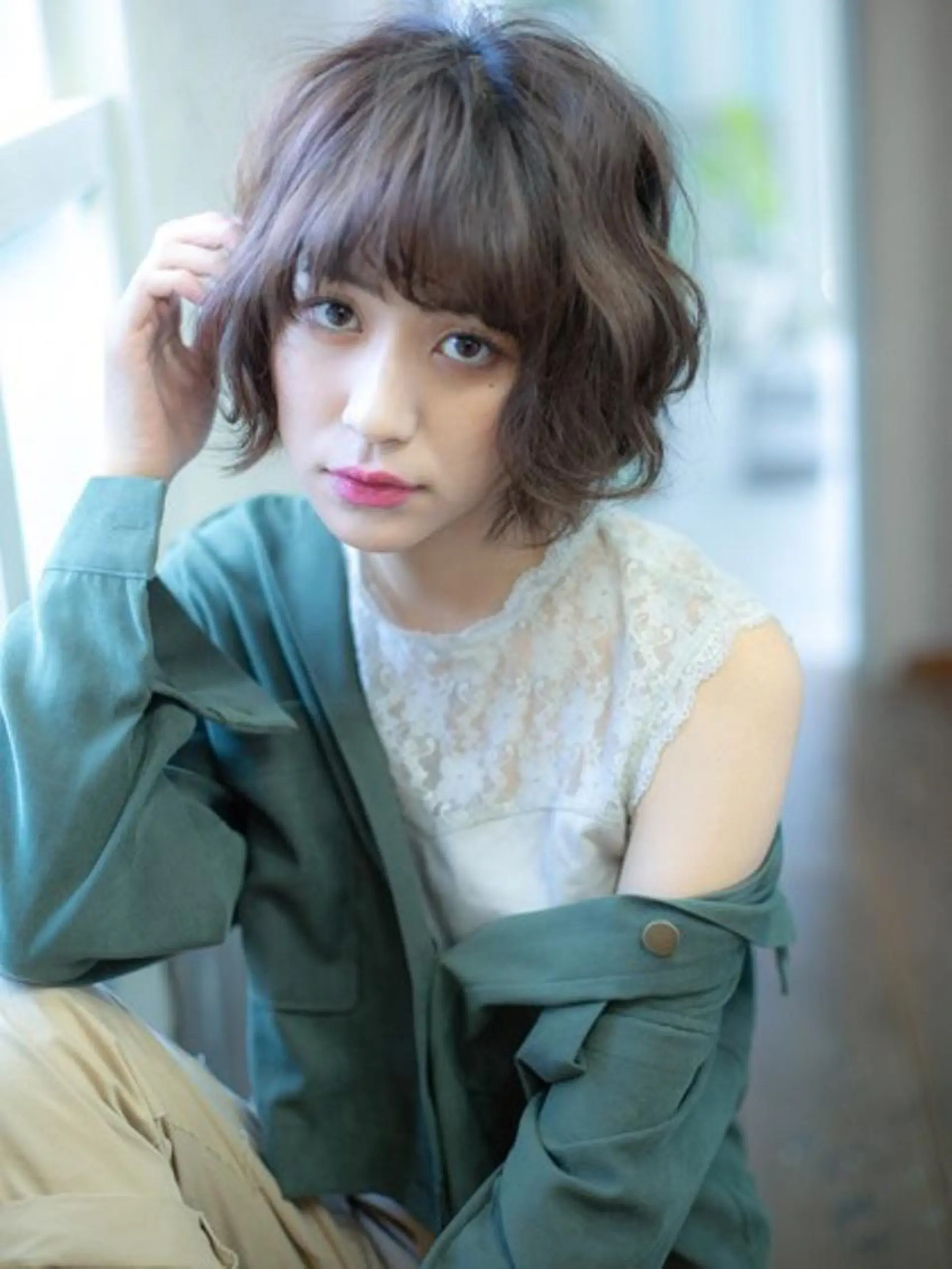 ロング メンズ ハイライト&曲がる 縮毛矯正特化 玉置のヘアスタイル