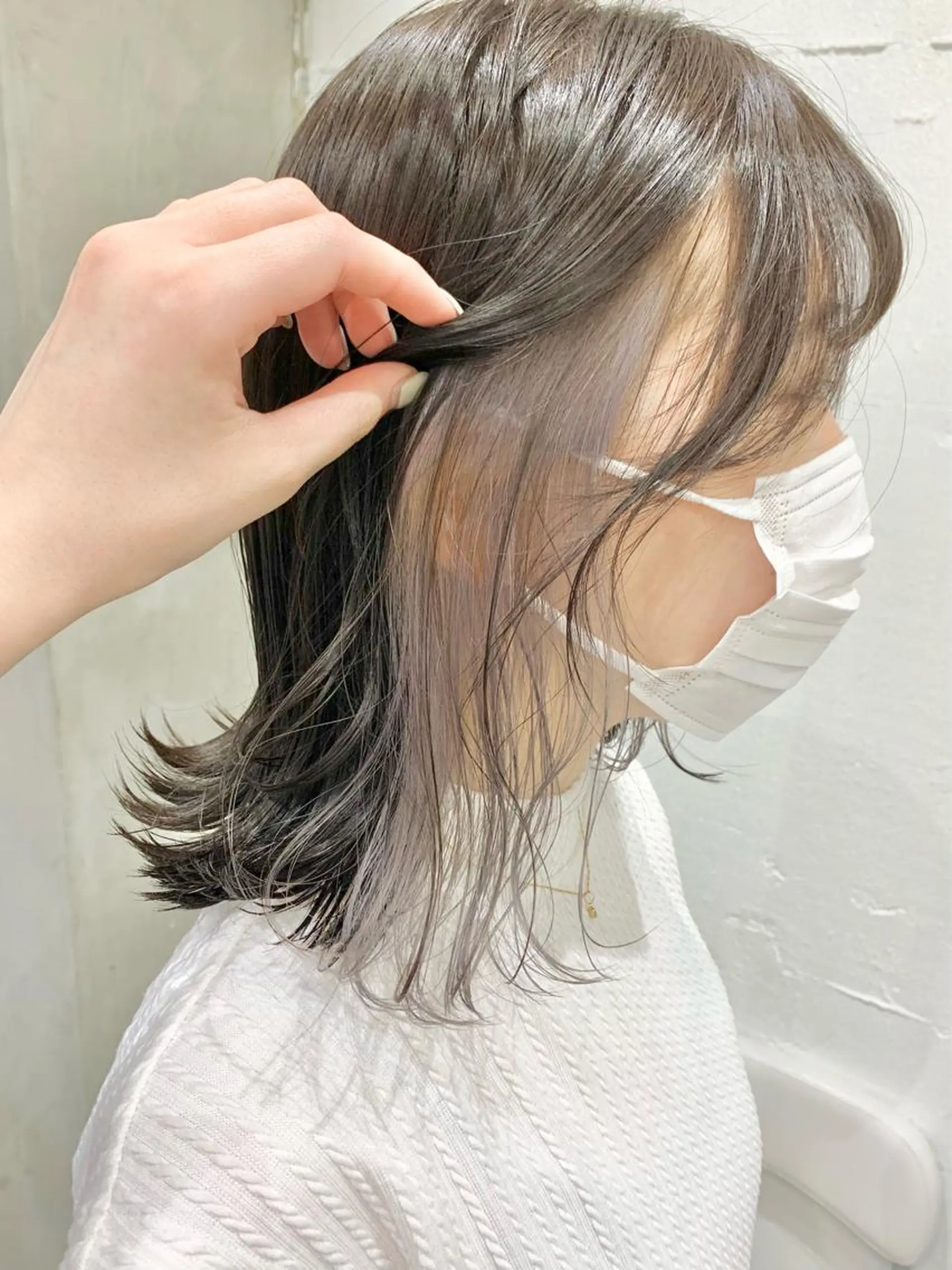 ミディアム カラー ヘアアレンジ ヘアカラー トリートメント ヘアセット ニュアンスハイトーン 🌙サイダサキのヘアスタイル