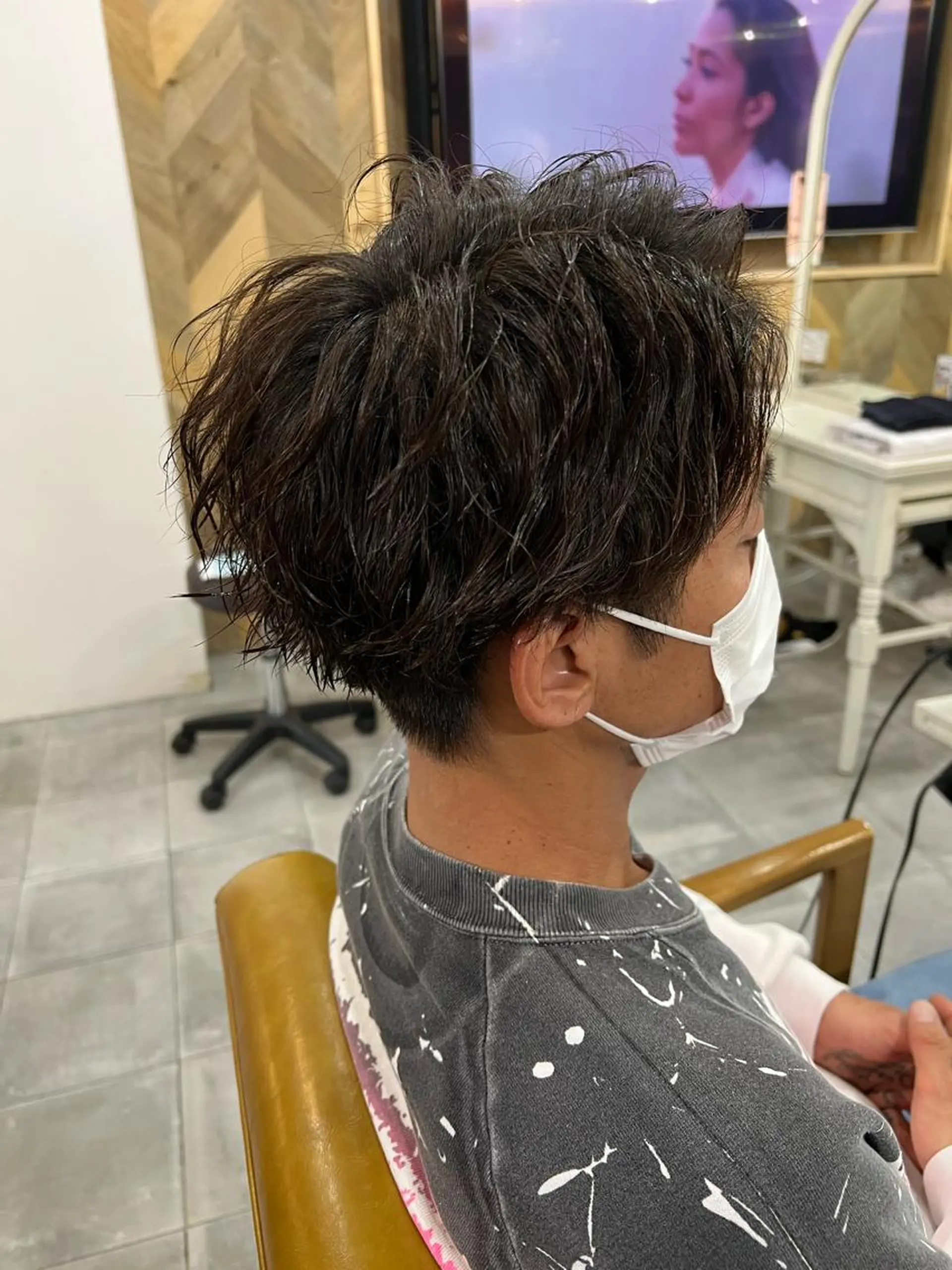 ショート パーマ メンズ カット パーマ SHIAN立川 及川望のヘアスタイル