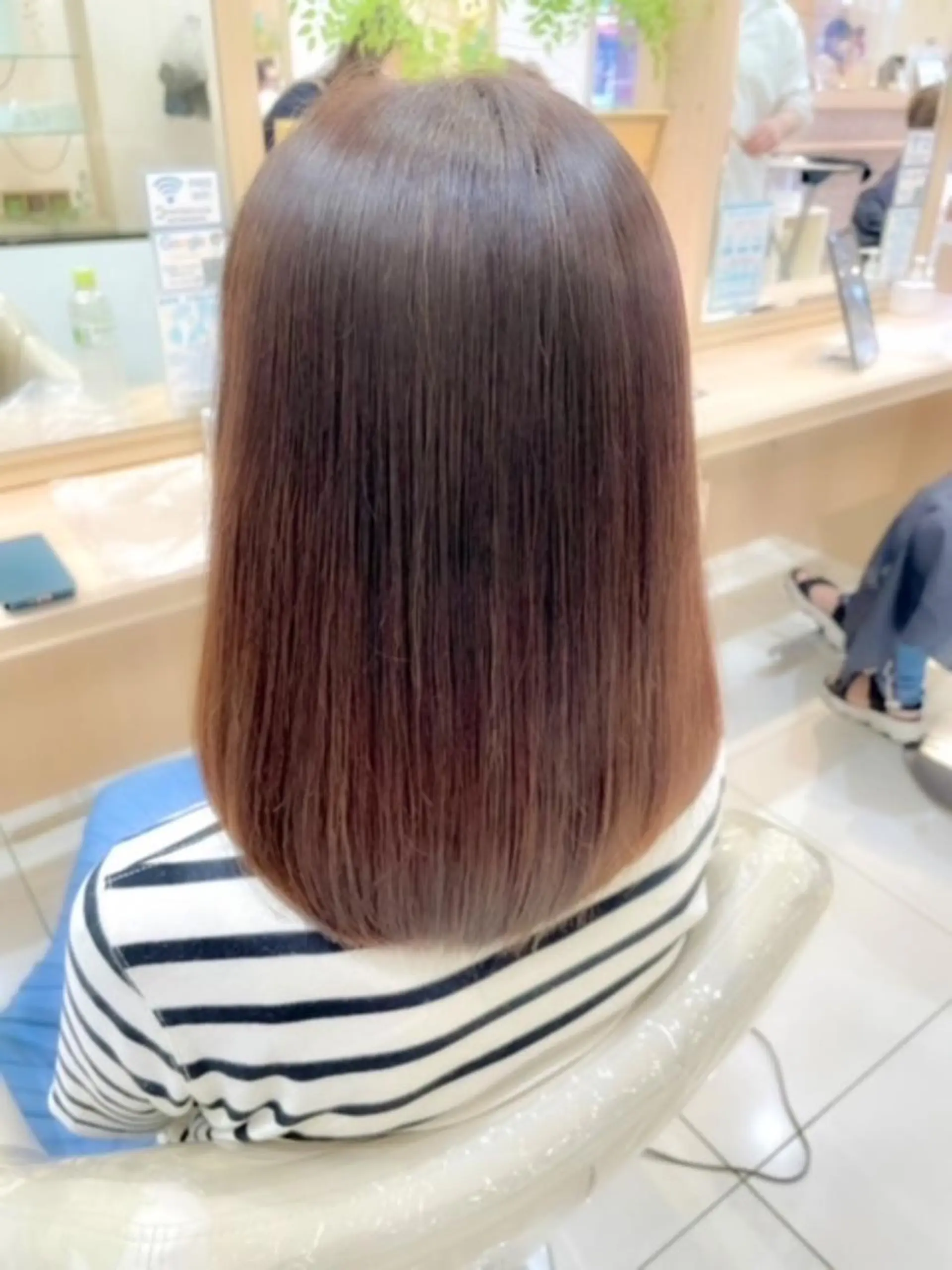 セミロング パーマ 縮毛矯正 縮毛矯正 上村 夢斗のヘアスタイル