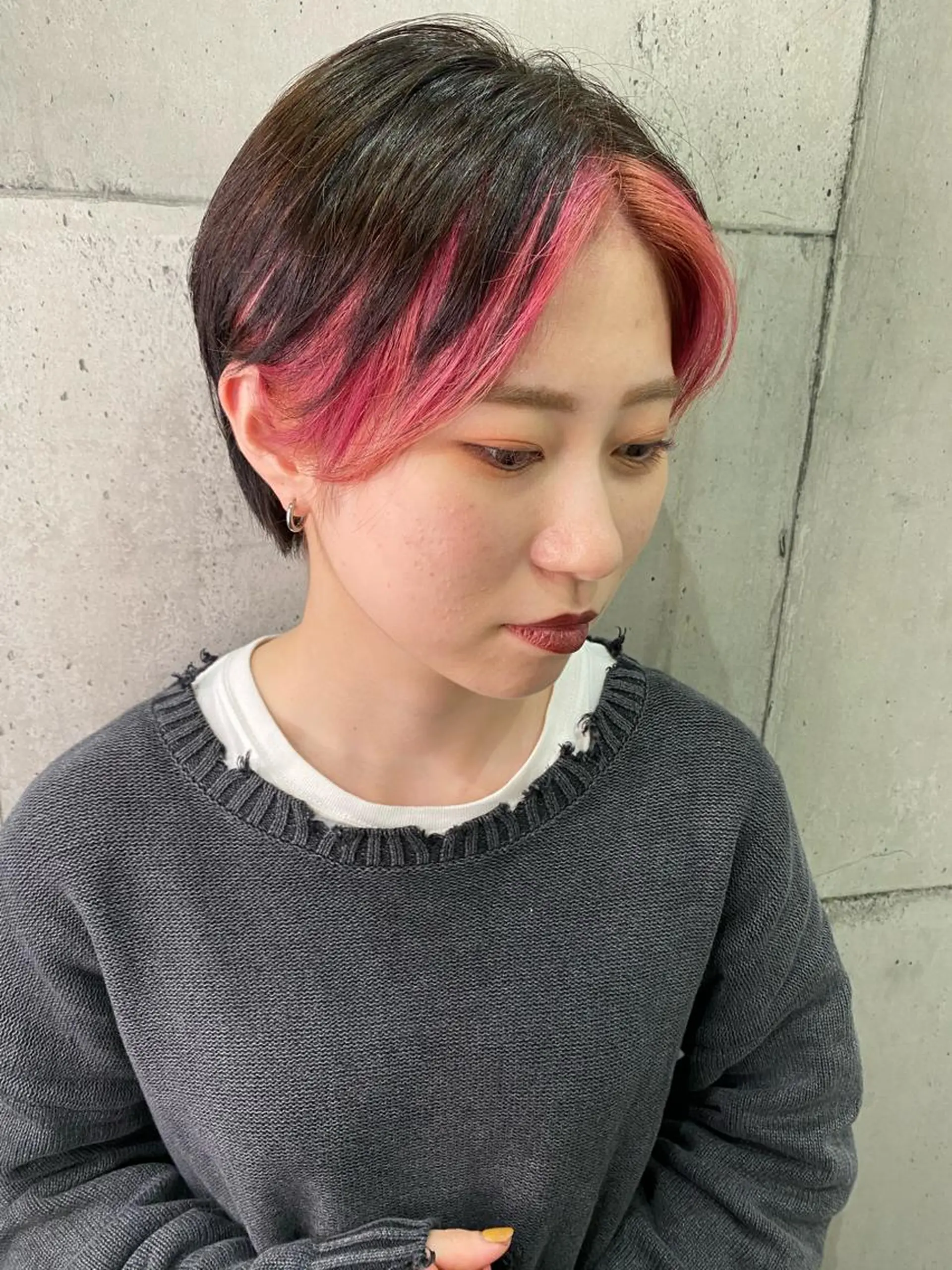 ショート かきあげバング ヘアカラー トリートメント hair  space Atoz所属・東 寛道のヘアスタイル
