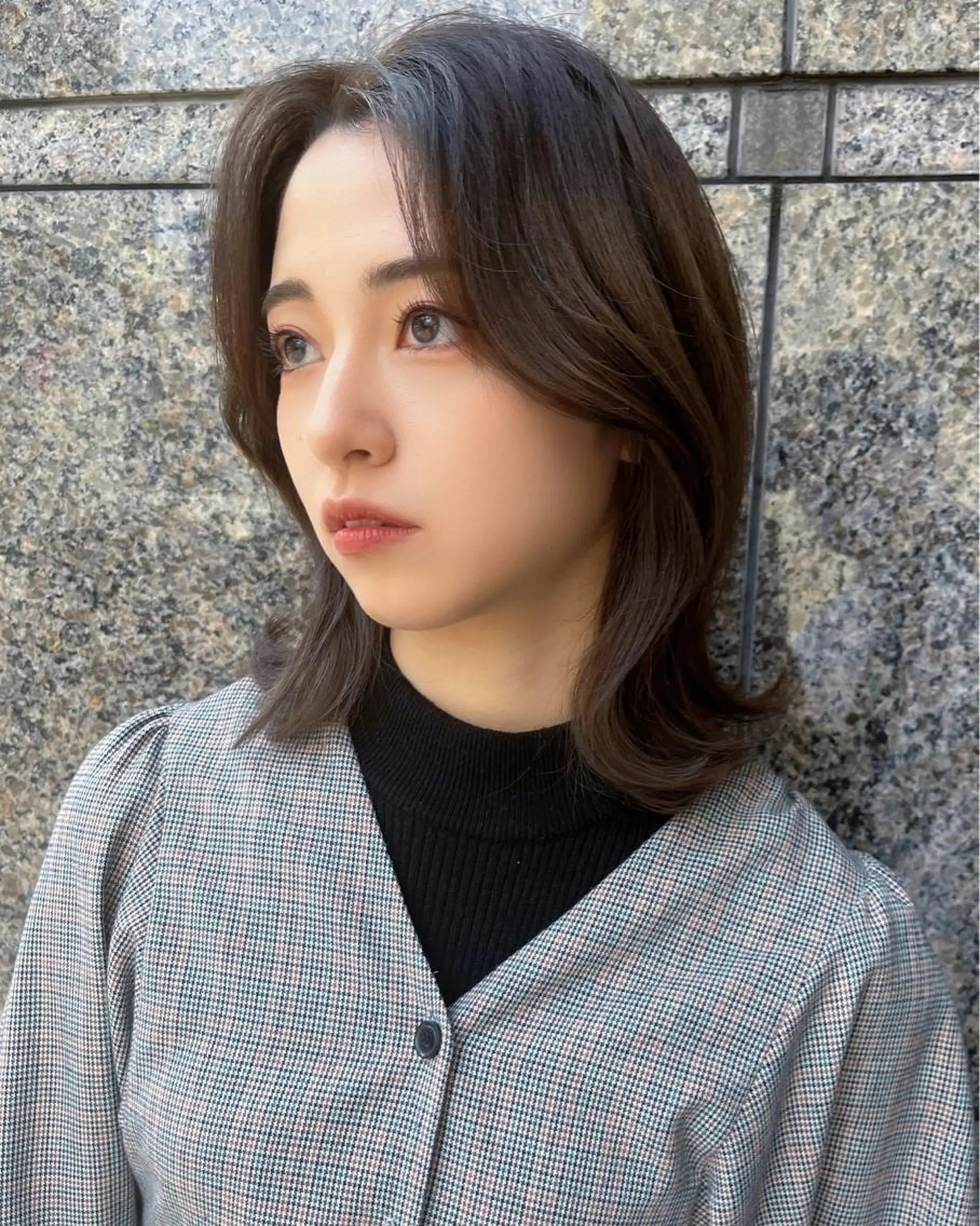 ミディアム レイヤー縮毛矯正 ささきすずね💗のヘアスタイル