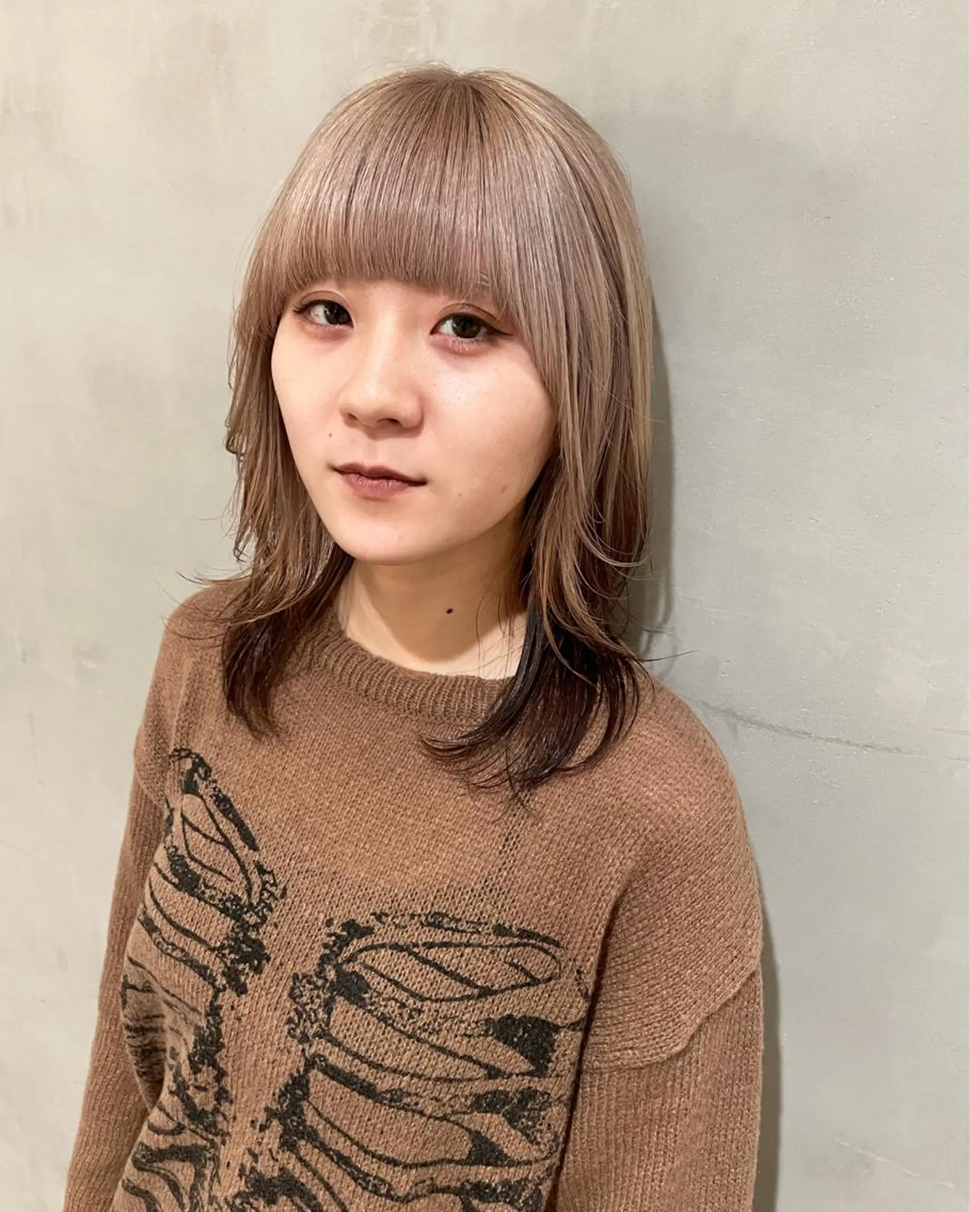 ミディアム カラー ヘアカラー トリートメント 優 作のヘアスタイル
