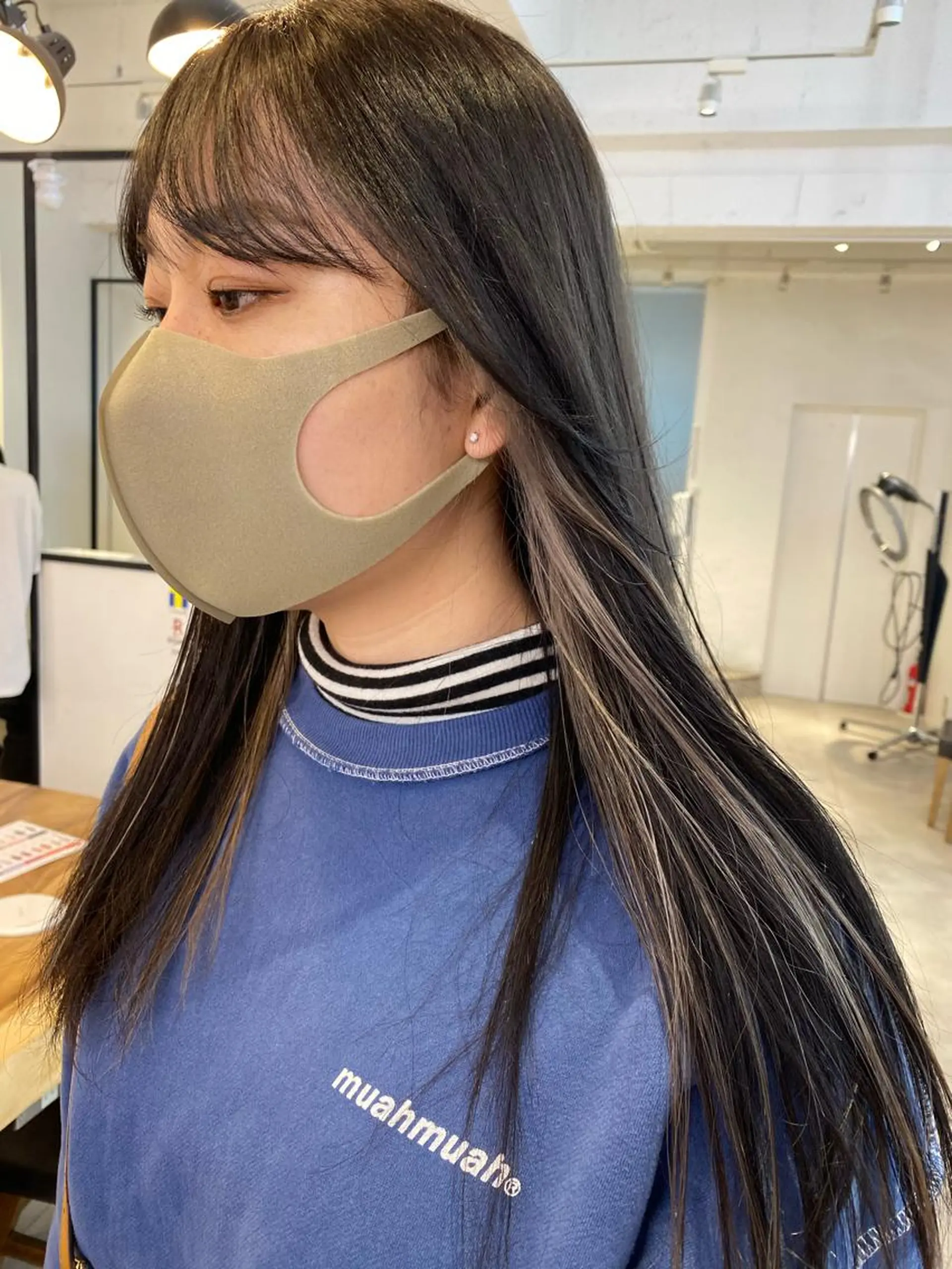 ロング カラー カット ヘアカラー 🌫️韓国hair kanon🇰🇷のヘアスタイル