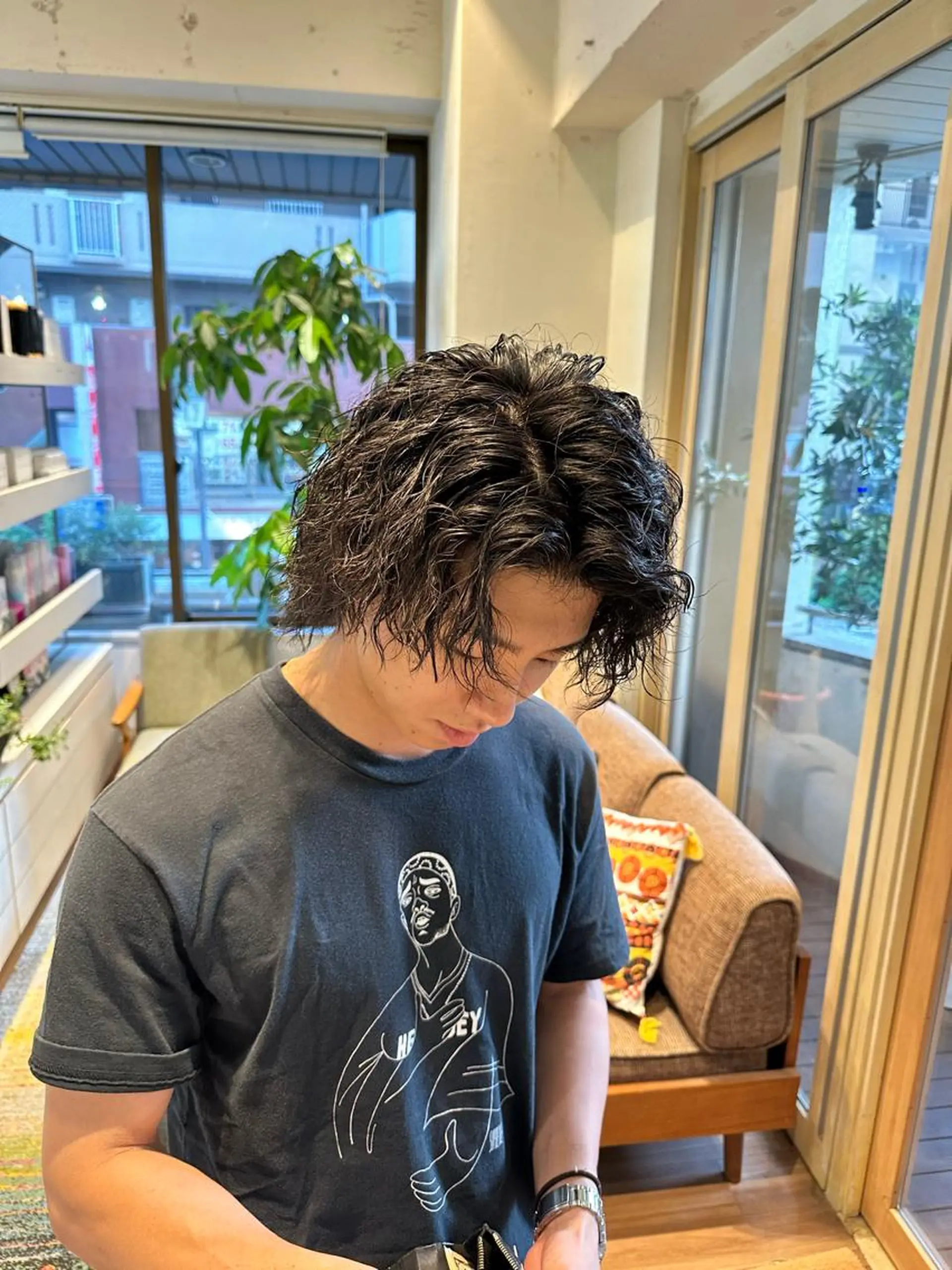 パーマ メンズ メンズウルフカット ウルフカット カット パーマ ハマベ イクト FLORENのヘアスタイル