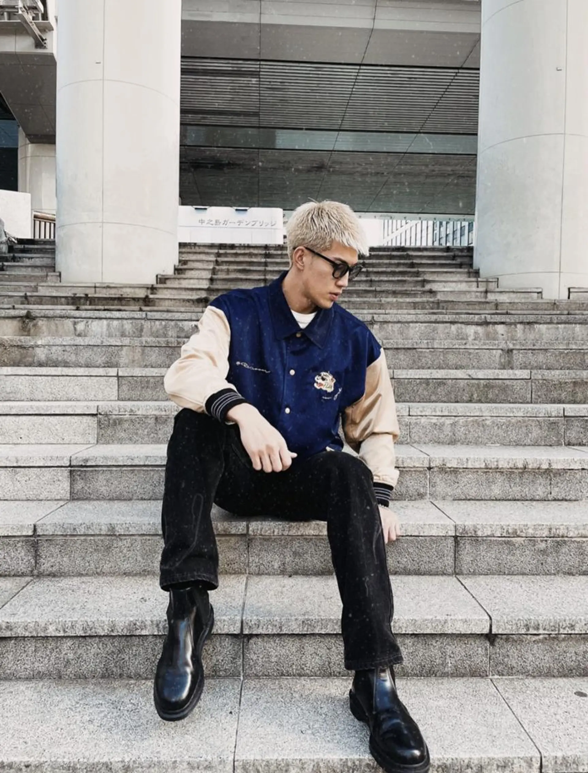 メンズ カット ヘアカラー 山影✨バレイヤージュ ハイライト✨メンズ◎のヘアスタイル