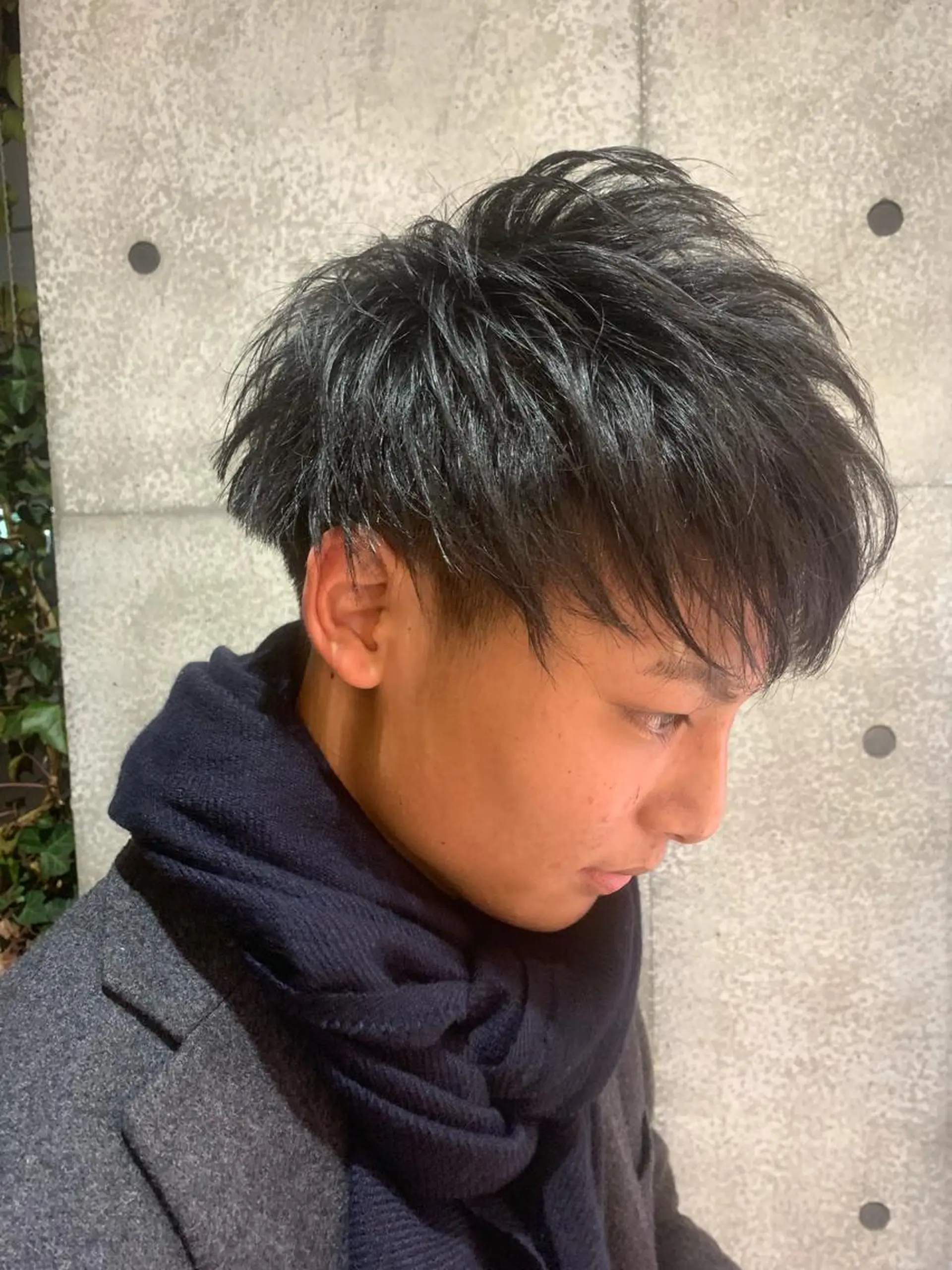 ショート カラー メンズ メンズパーマフェード シモジタカヒロのヘアスタイル