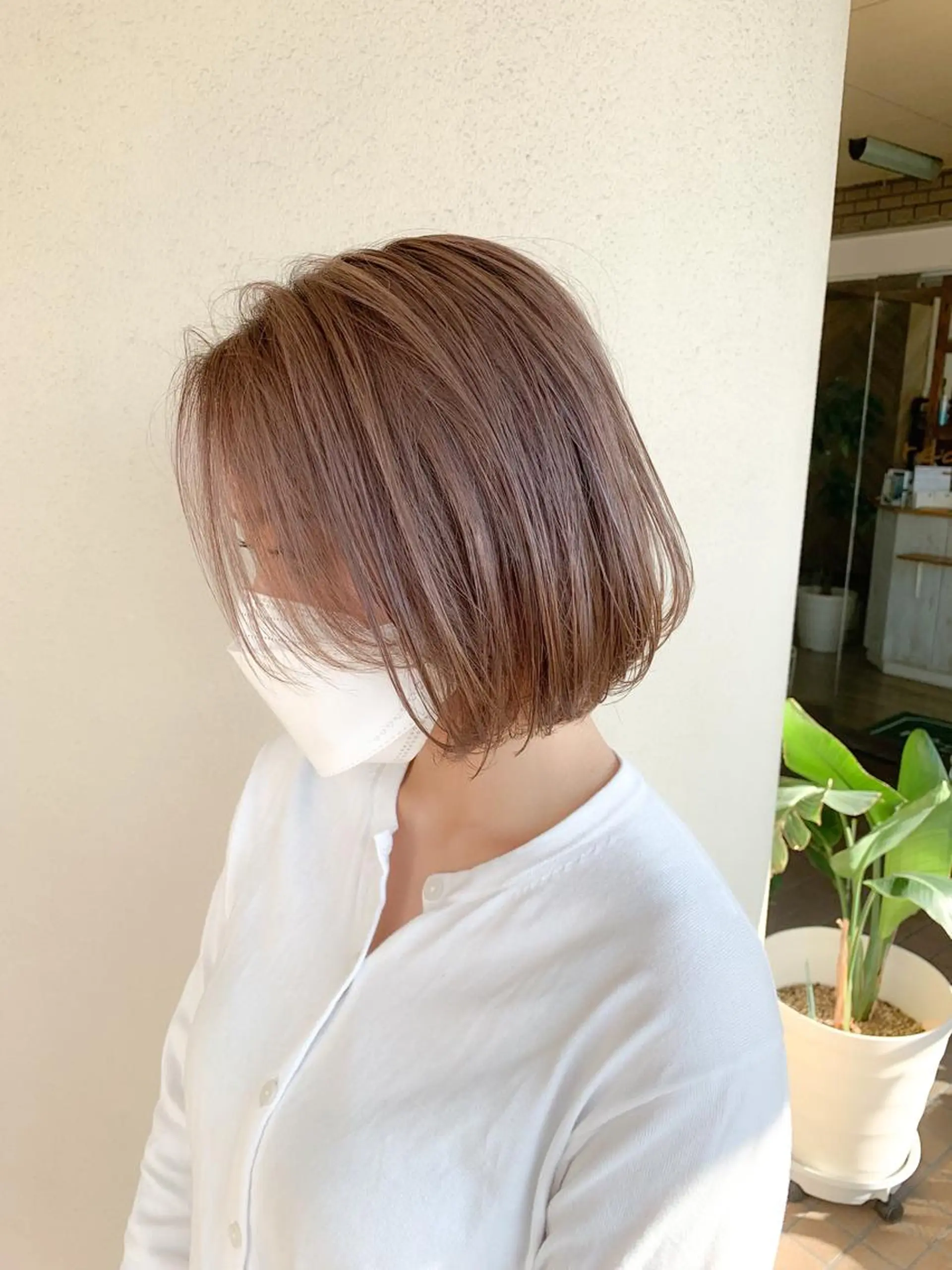 ショート カラー ダブルカラー グレージュ ピンクカラー 本町/心斎橋/北堀江 透明感カラーSANCのヘアスタイル