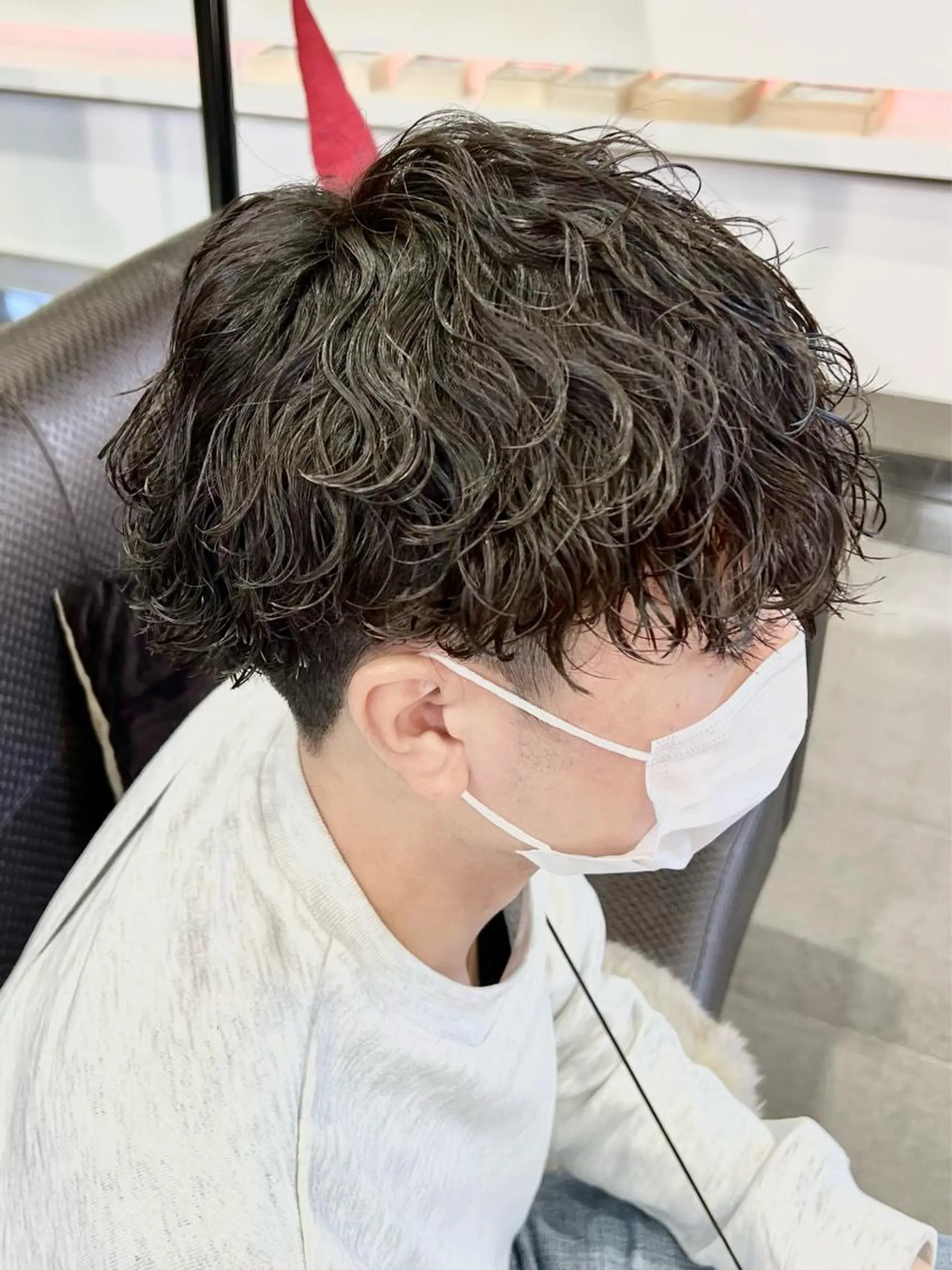 ショート パーマ メンズ カット パーマ ダウンパーマ🇰🇷 毛流れパーマ【かな】のヘアスタイル