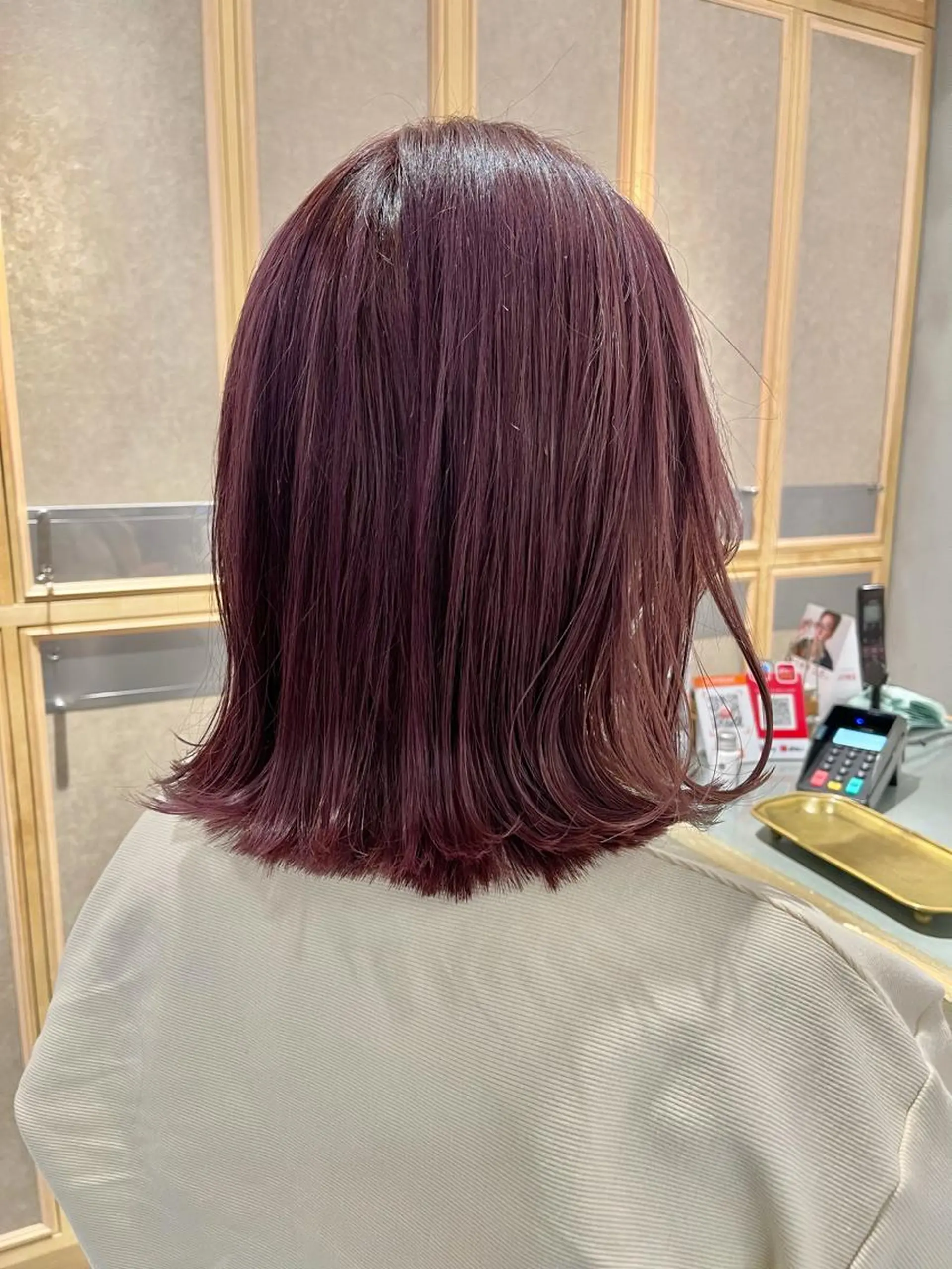 ミディアム カット ヘアカラー トリートメント ヘッドスパ ラベンダー/レイヤー カット🤎mamiのヘアスタイル