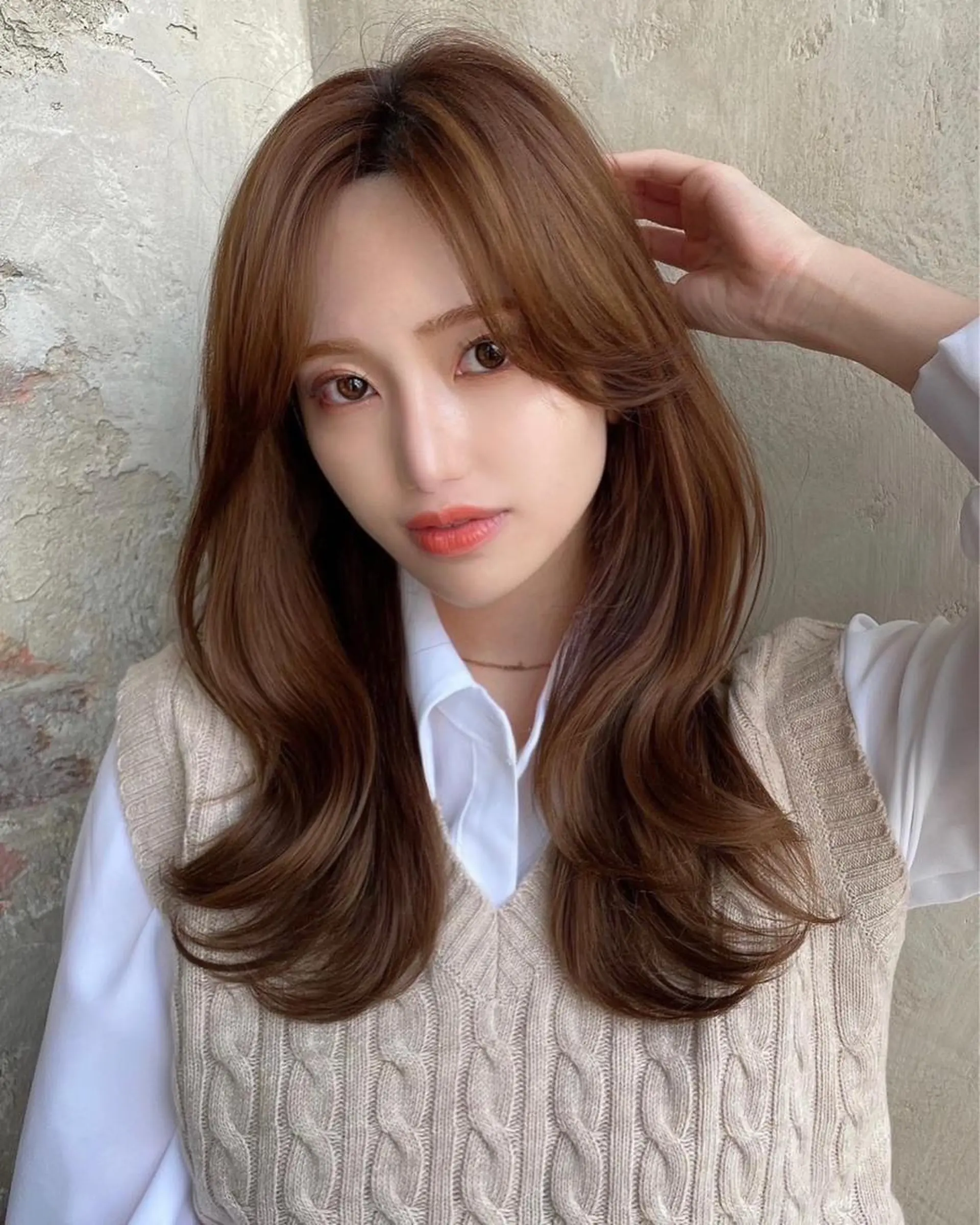 ロング くびれヘア 髪質改善 ロング 縮毛矯正 カット ヘアカラー トリートメント 🧡くびれヘア/前髪 顔周り🧡久原結衣のヘアスタイル