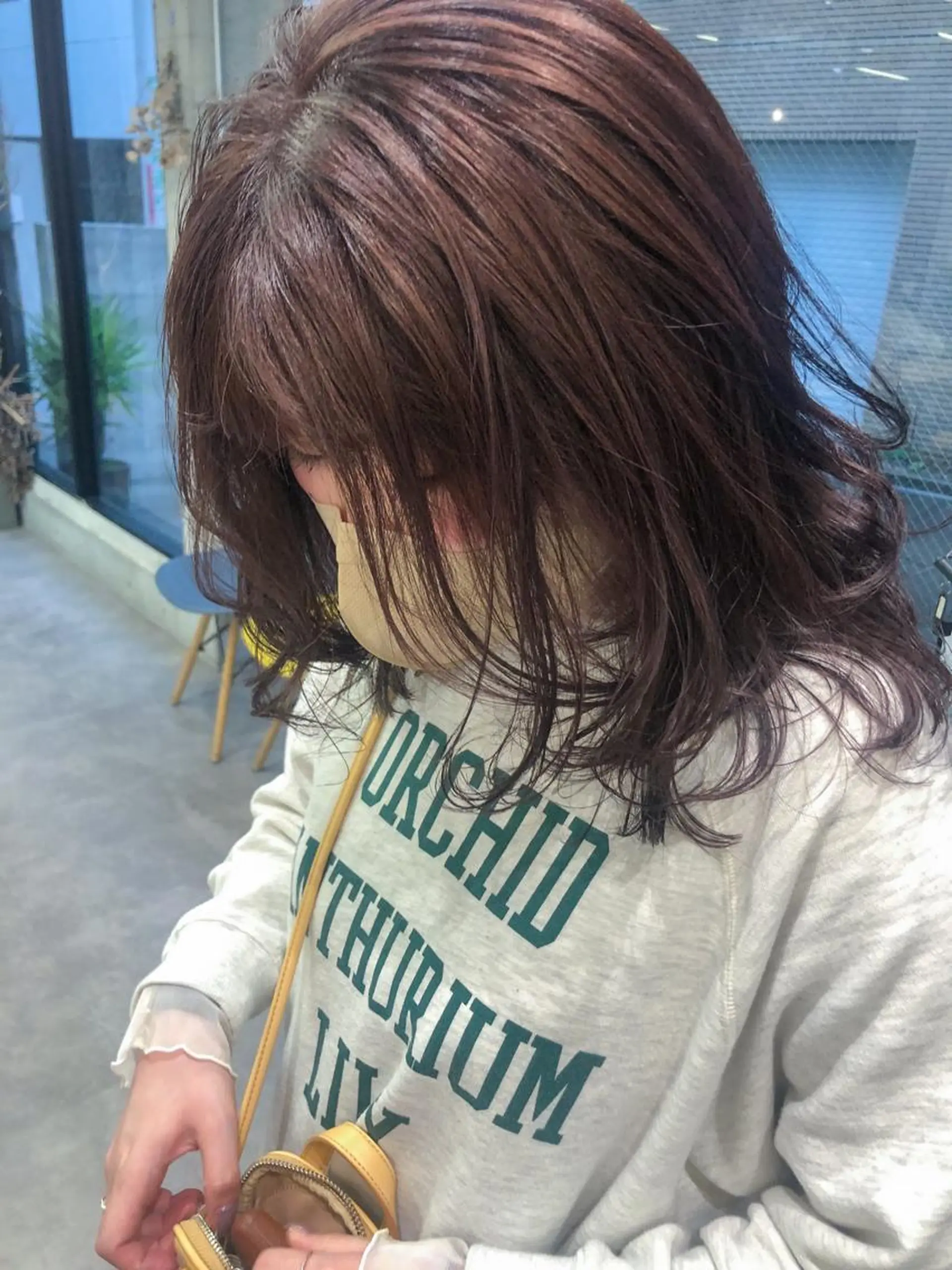 セミロング カラー バイオレットカラー rii-🩰 トレンド韓国ヘアのヘアスタイル