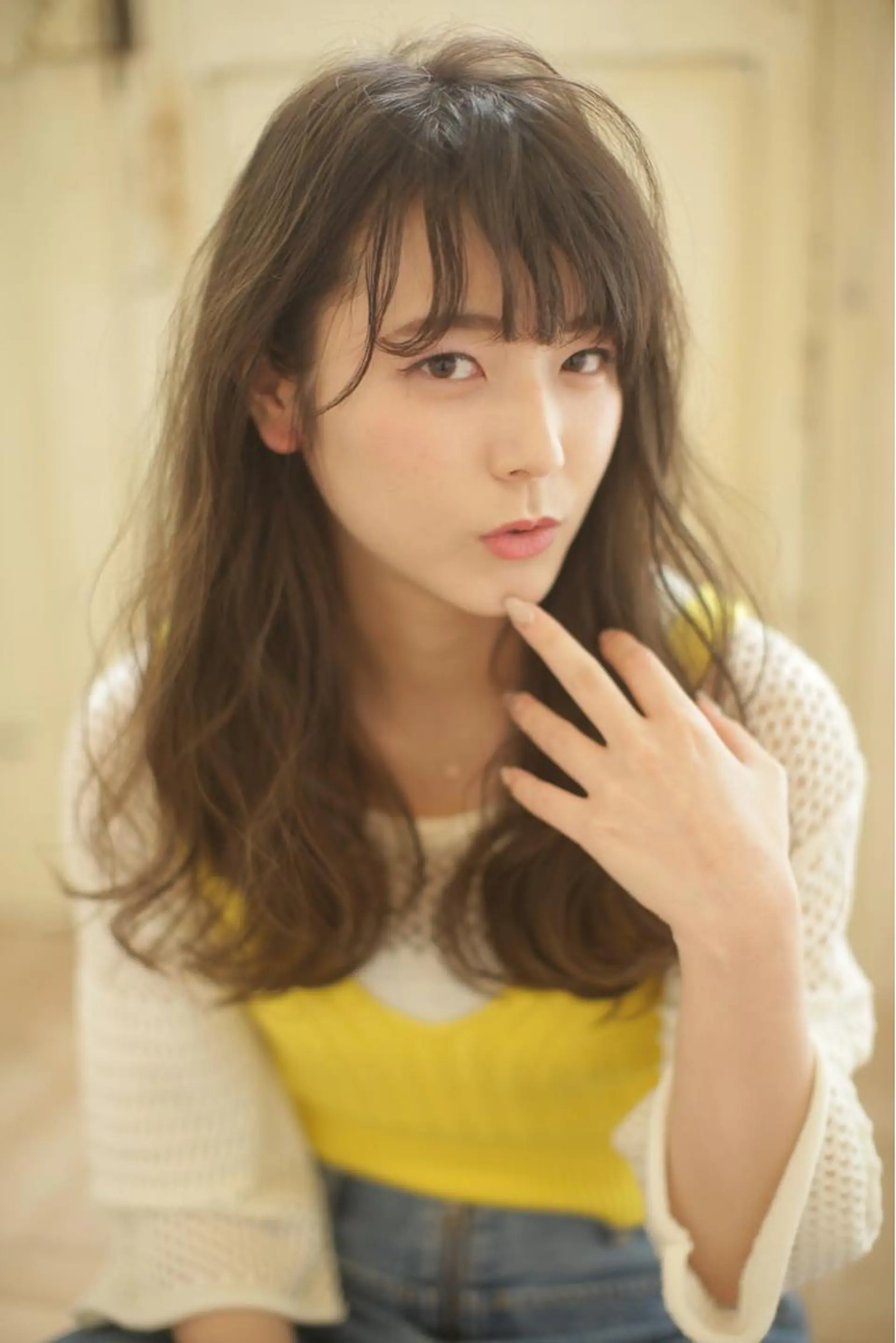 ミディアム カラー marshu  梅田店所属・髪質改善 透明感×韓国風のヘアスタイル