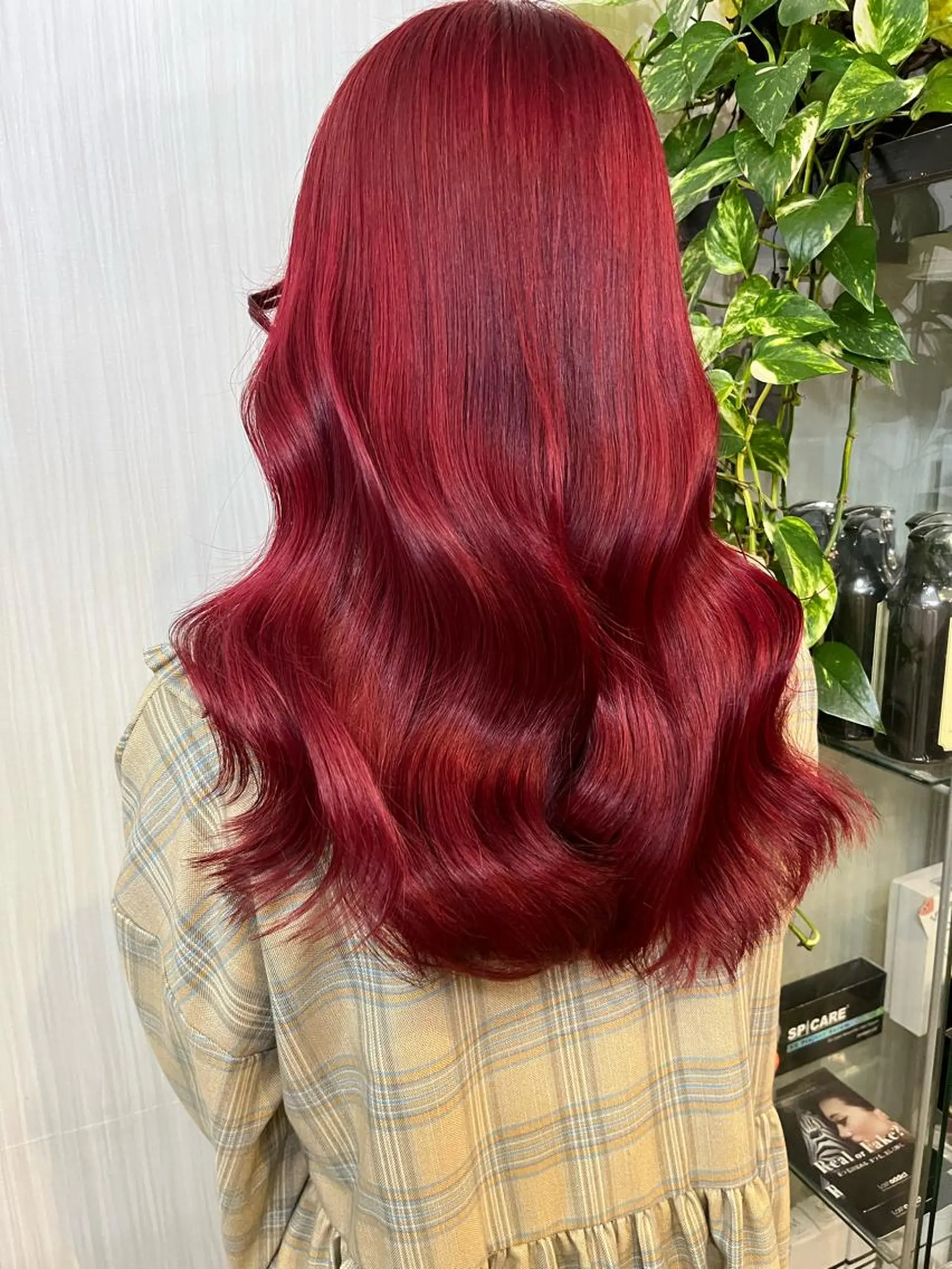 ロング カラー ヘアアレンジ ブリーチ レッドカラー ヘアカラー きむえり/セット/ 髪質改善/カラーのヘアスタイル