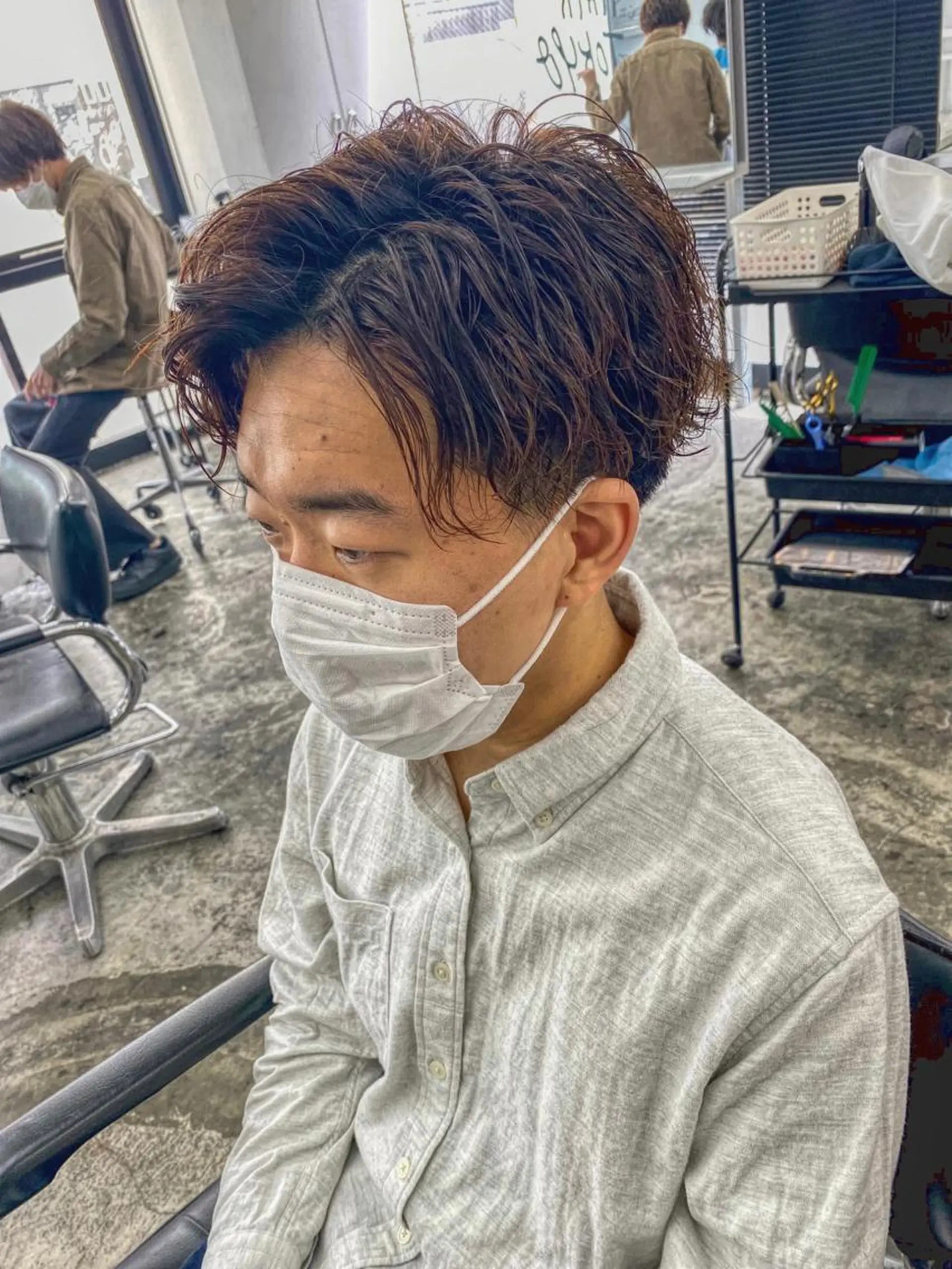 パーマ メンズ カット パーマ メンズパーマ特化💇 奥田敦哉のヘアスタイル
