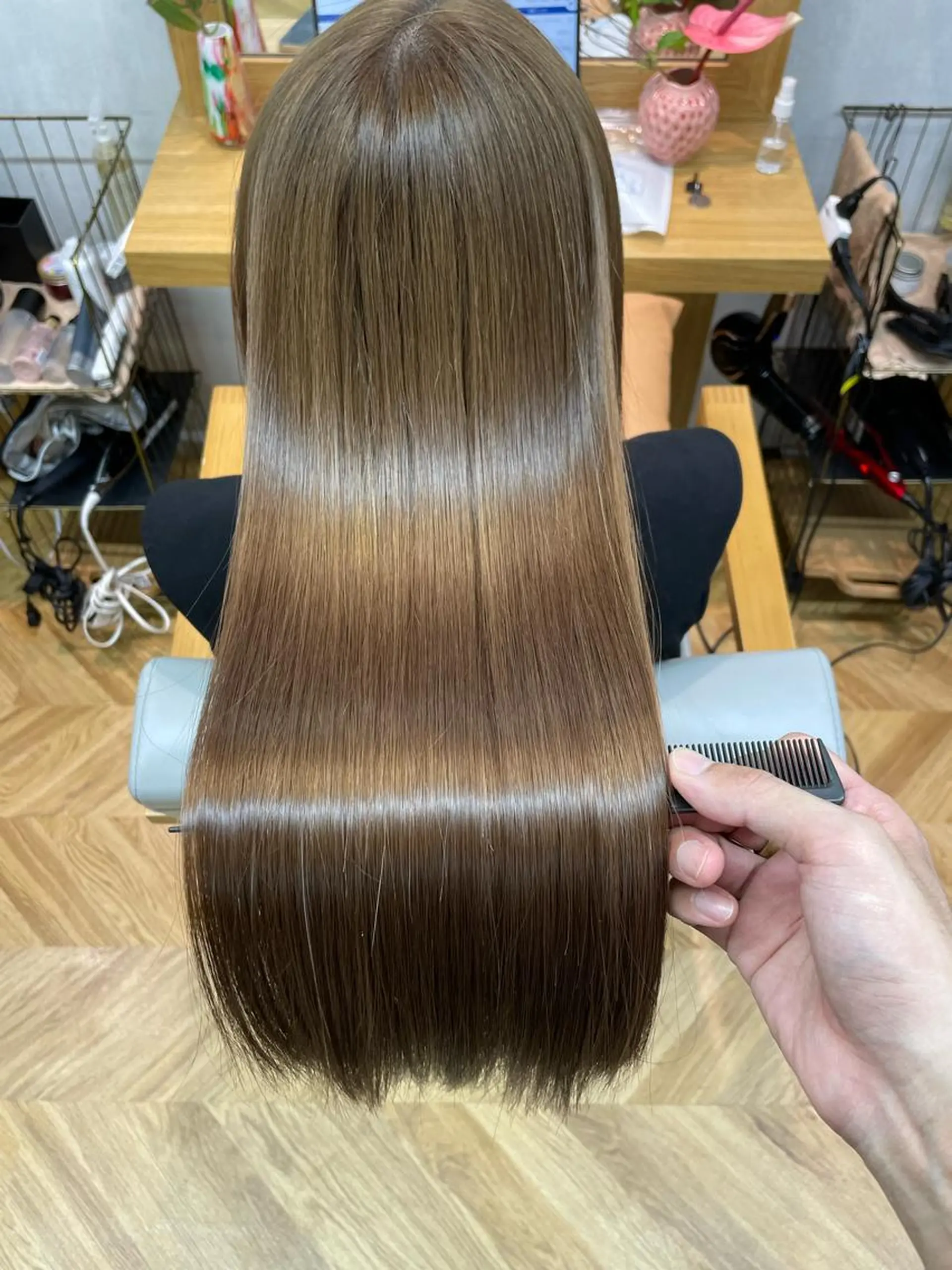 ロング カラー パーマ 縮毛矯正 トリートメント youres hair はなれ店所属・最高峰🌈髪質改善 縮毛矯正💖後藤のヘアスタイル