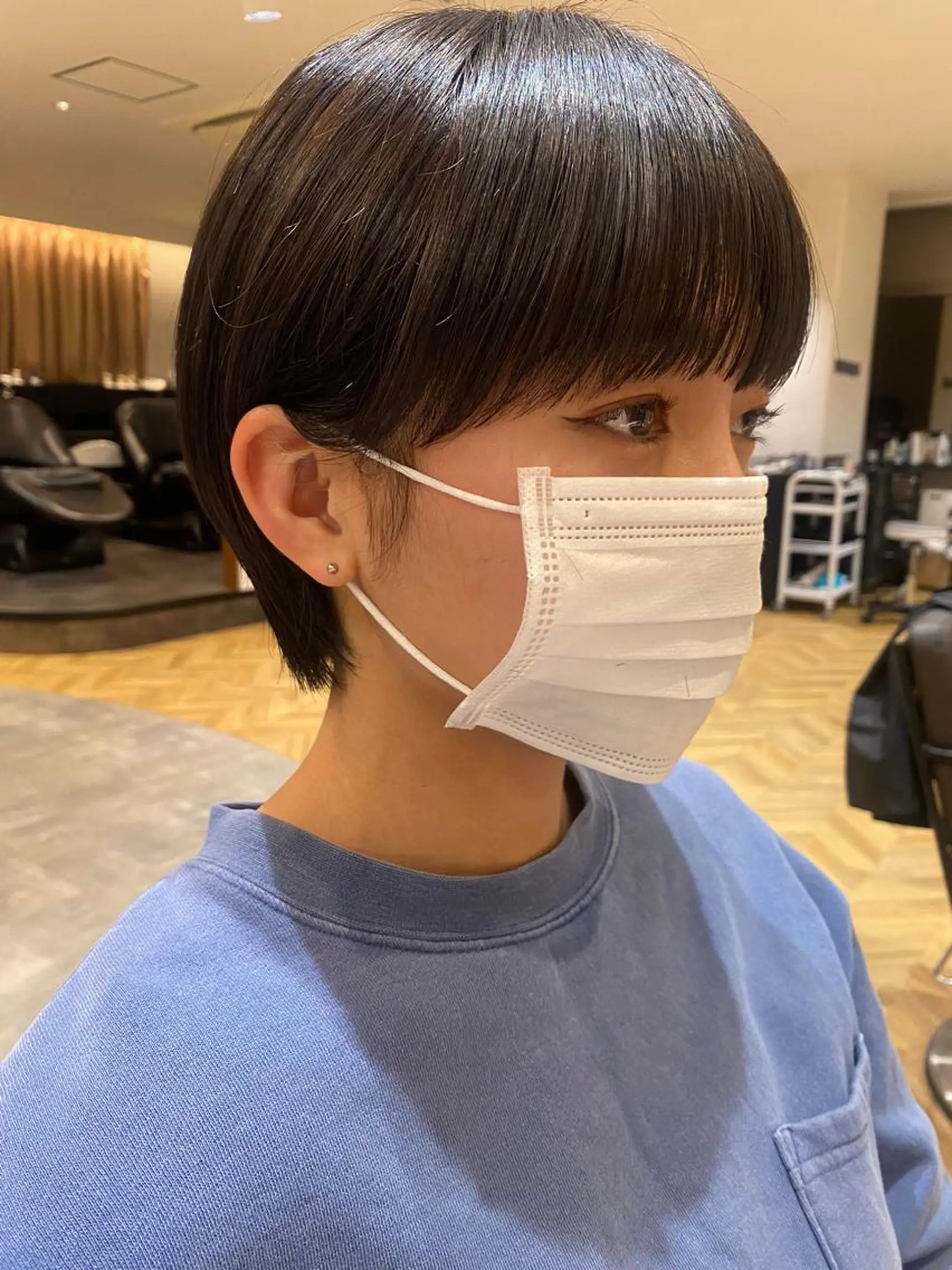 ショート かえ🩶韓国ボブ🎀 透明感カラー🥣のヘアスタイル