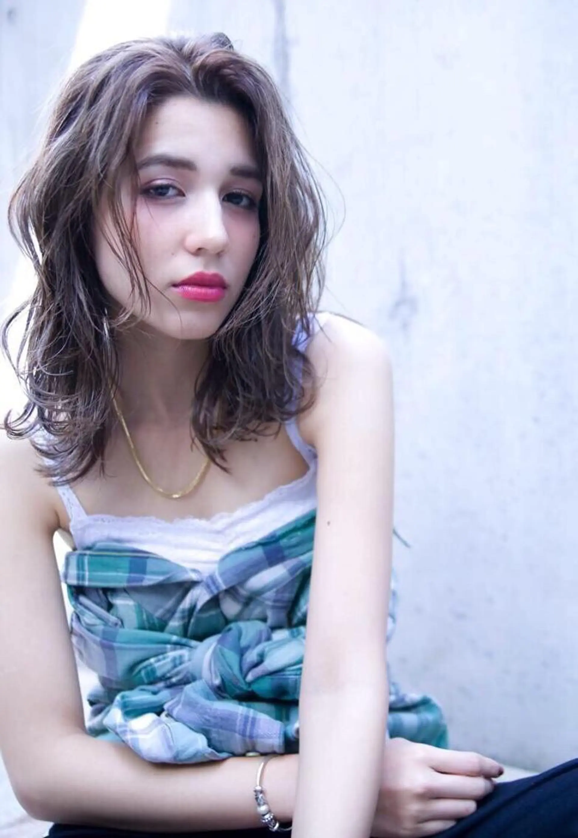 ミディアム カット パーマ トリートメント ヘッドスパ ヘアセット 店長 茂野聖史のヘアスタイル