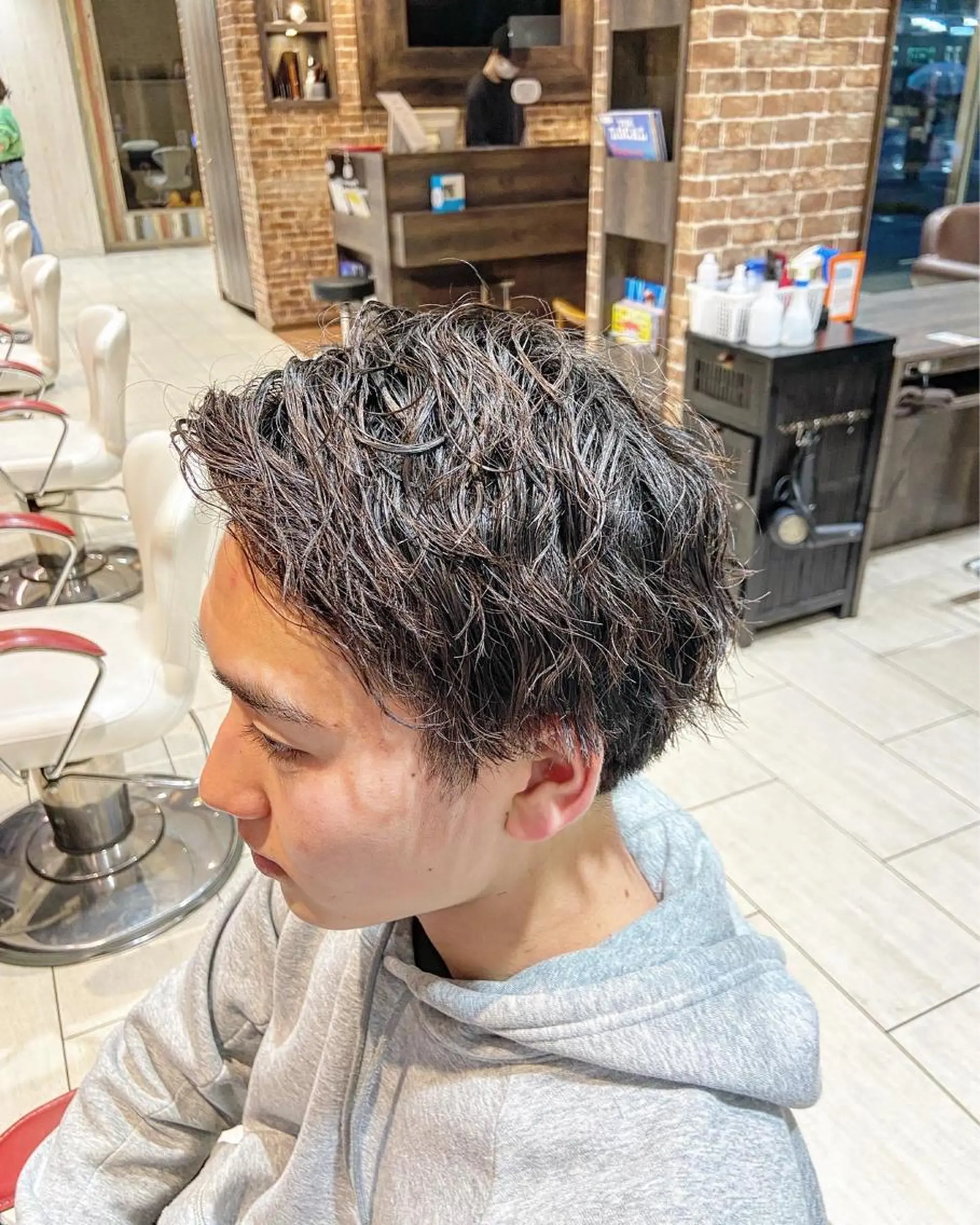ショート パーマ メンズ カット パーマ sweetroom所属・❄️髪質改善/透明感 カラー/平塚/サトウのヘアスタイル