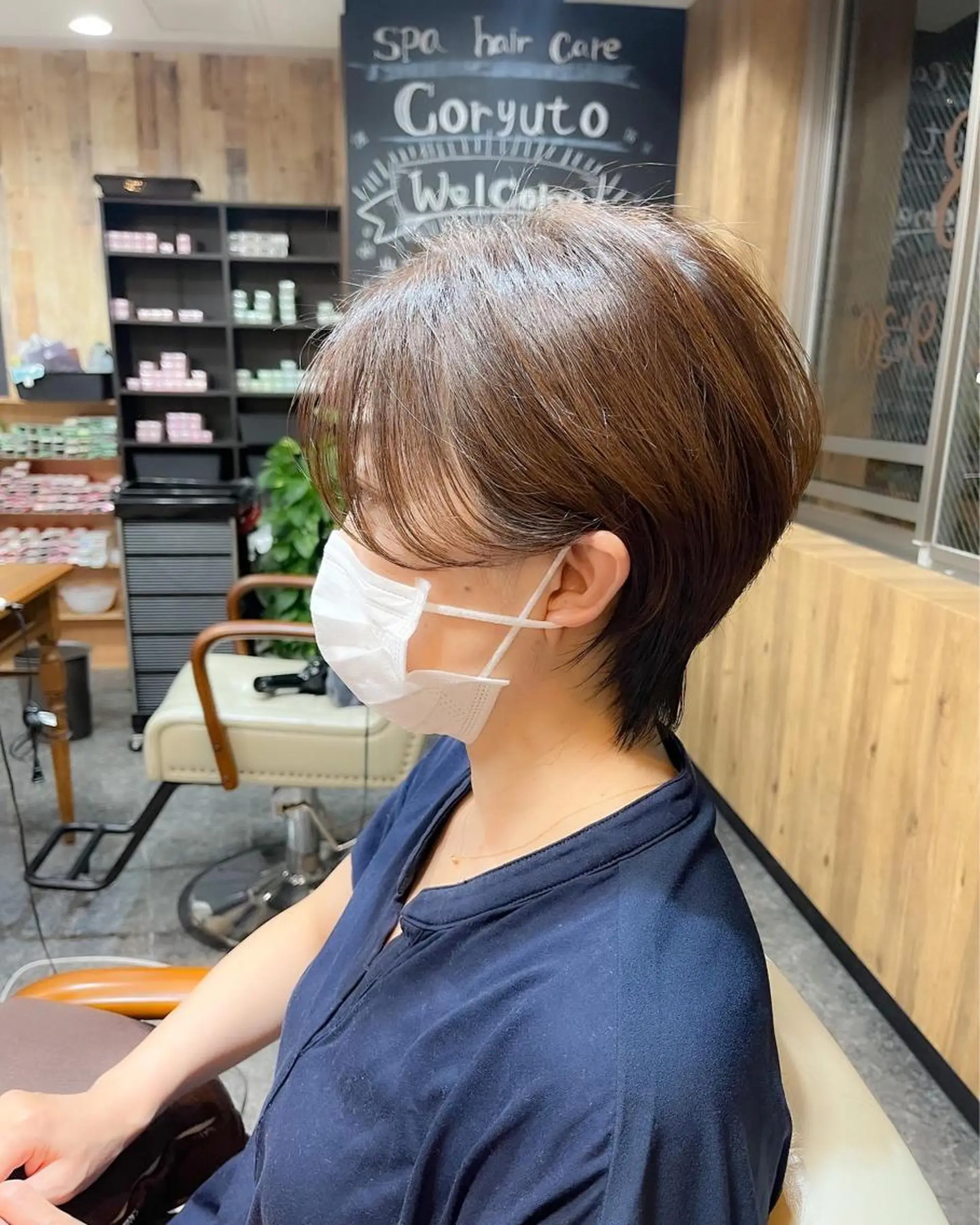 ショート 切りっぱなしボブ ハンサムショート ボブ ハイライト 韓国風ヘア aulii（アウリィ）所属・ショート/縮毛矯正 /北上尾/惇平のヘアスタイル