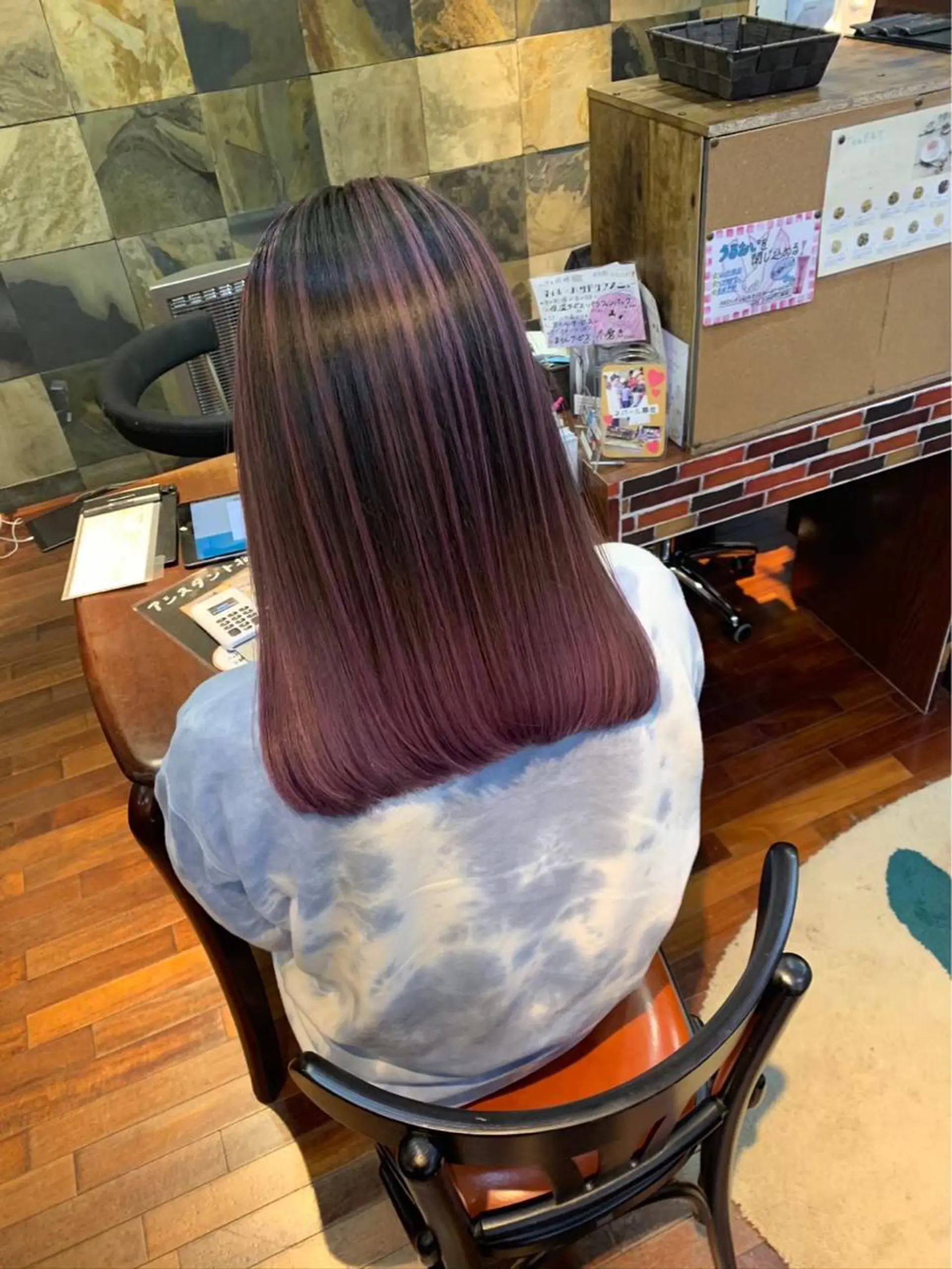 ロング カラー カット 縮毛矯正 トリートメント 山口 寛生のヘアスタイル