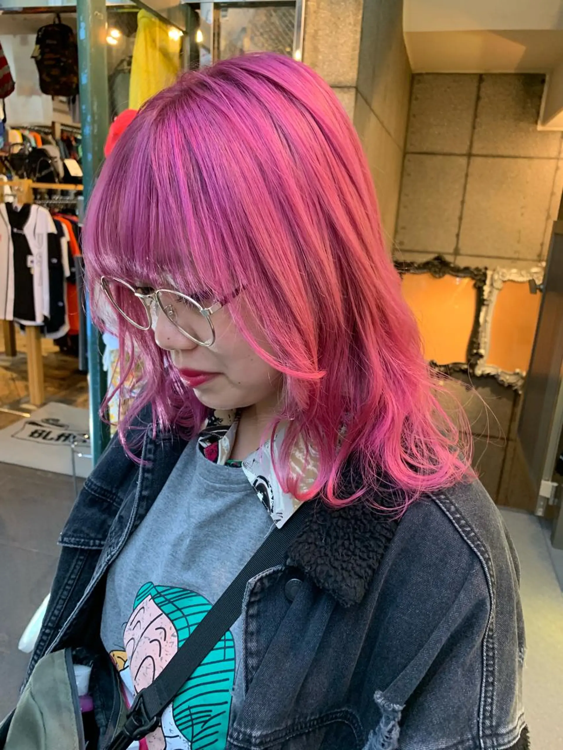 セミロング カラー ピンクベージュ/新潟 万代/高橋桃葉🍑のヘアスタイル