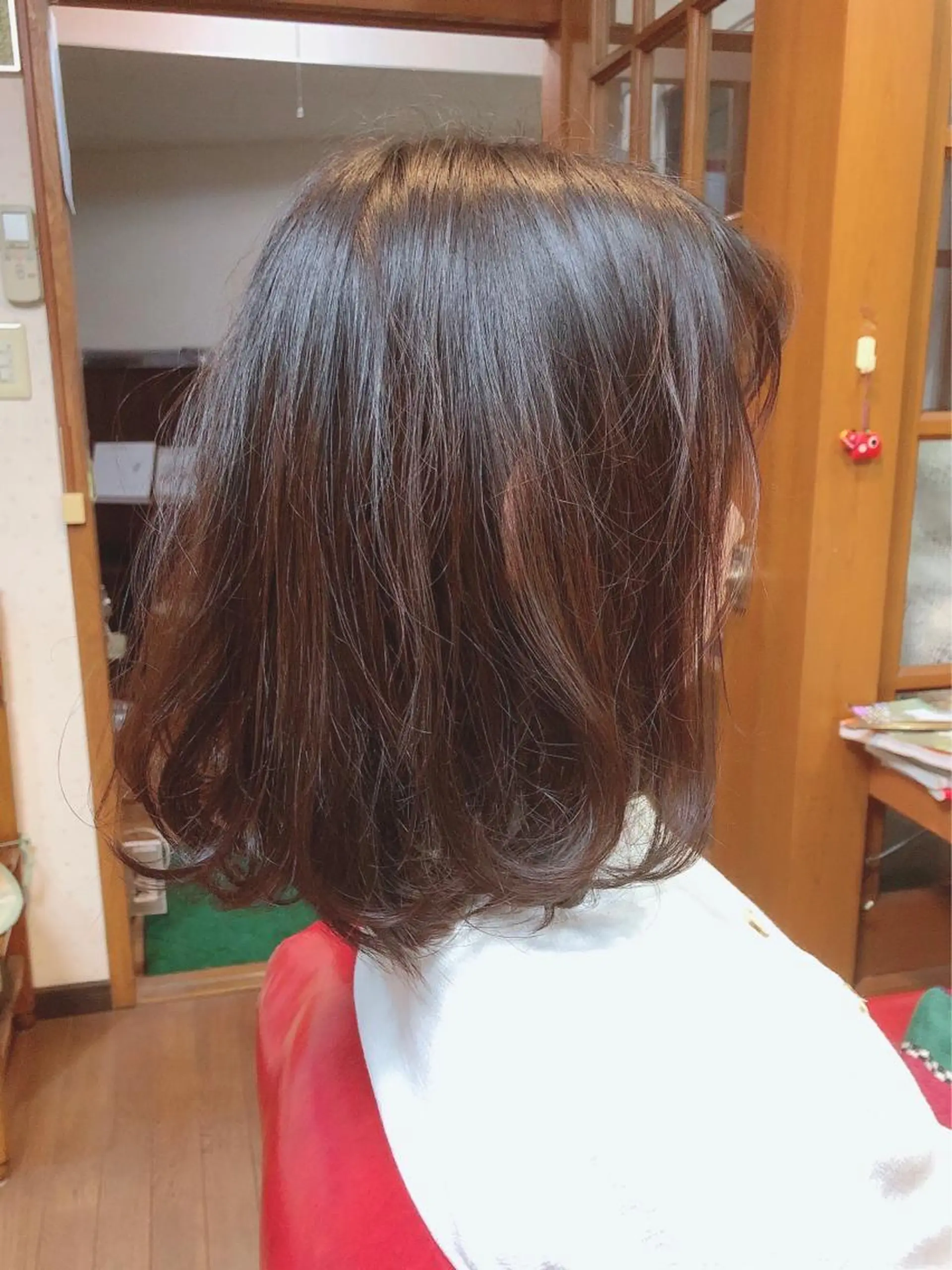 ミディアム パーマ ミディアムパーマ ボブ 髪質改善 デジタルパーマ 💎場所分かりづらい サユリ美容室💎のヘアスタイル