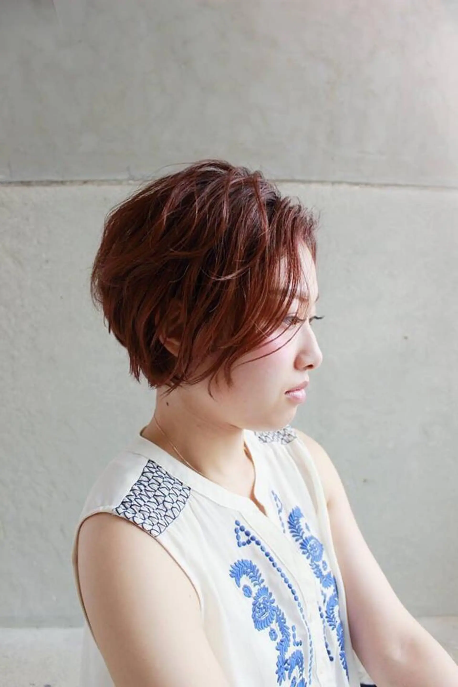 ショート カラー ショートボブ ピンクカラー ボブ くせ毛 ショートヘア niche(ニーチェ)所属・落合 優樹のヘアスタイル