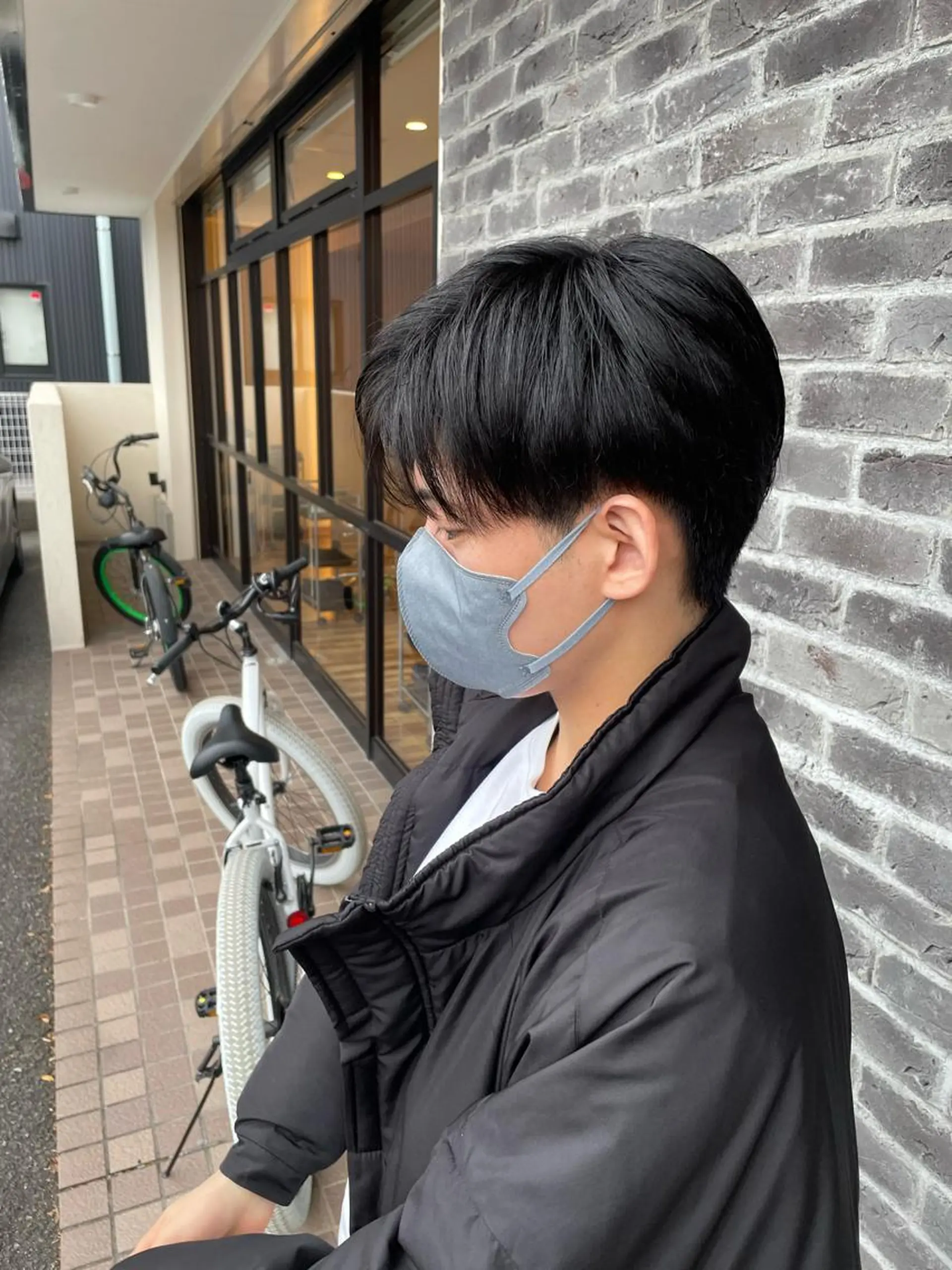 ショート メンズ センターパート シースルーバング RAPTURE 宝地店のヘアスタイル